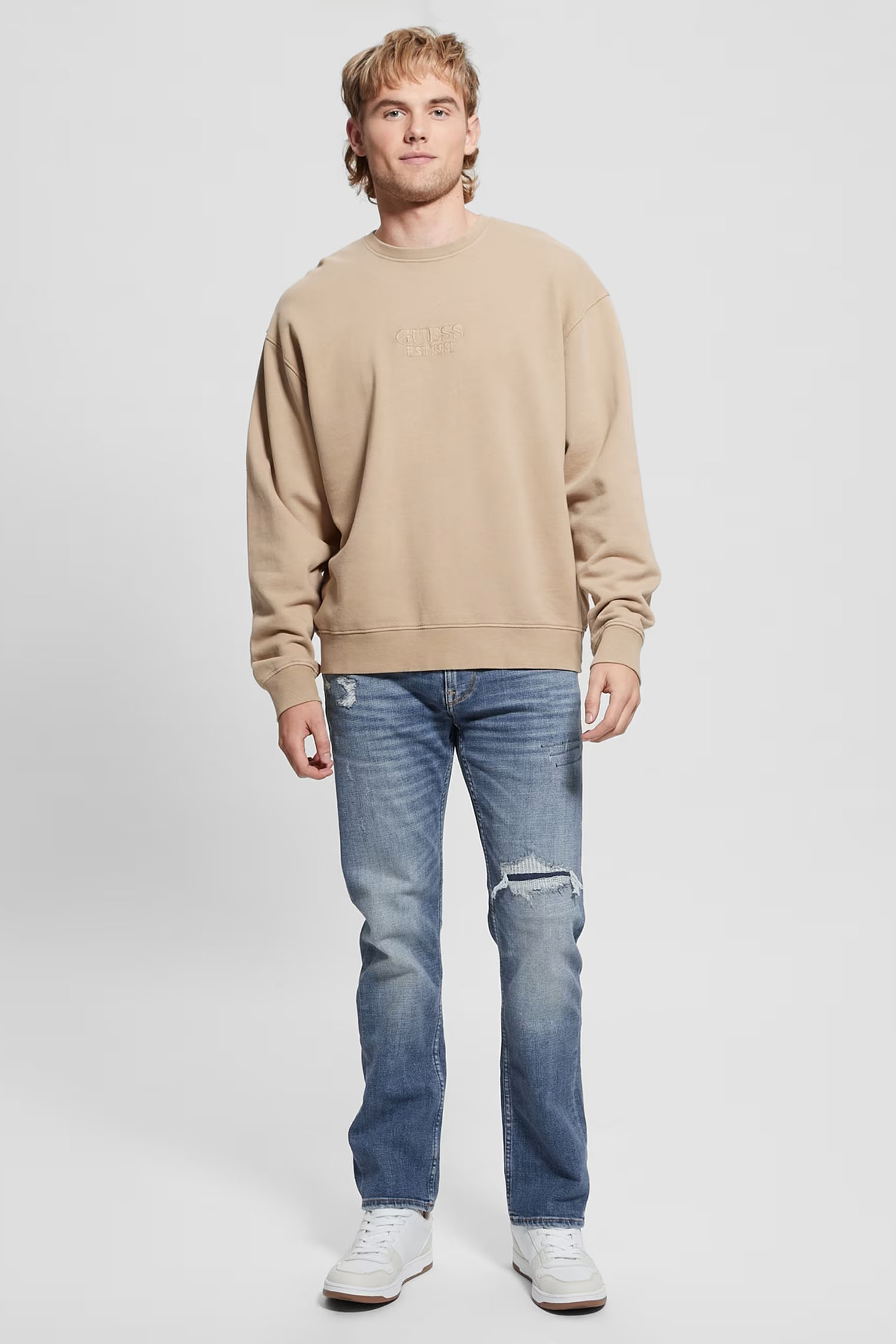 Чоловічий бежевий світшот Guess M4RQ22.K9YI1;F1AT