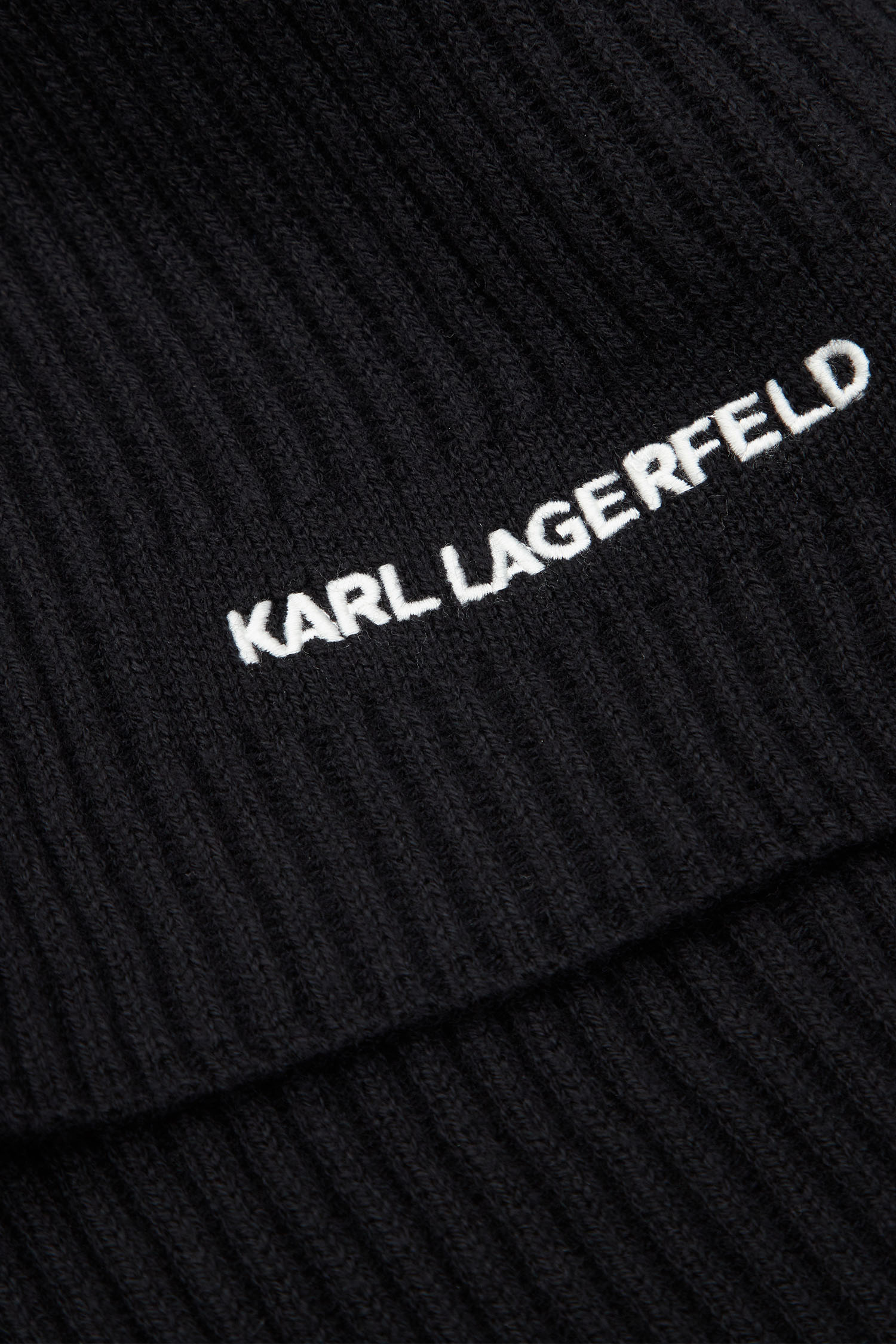 Мужской черный шерстяной шарф Karl Lagerfeld 544305.805000;990