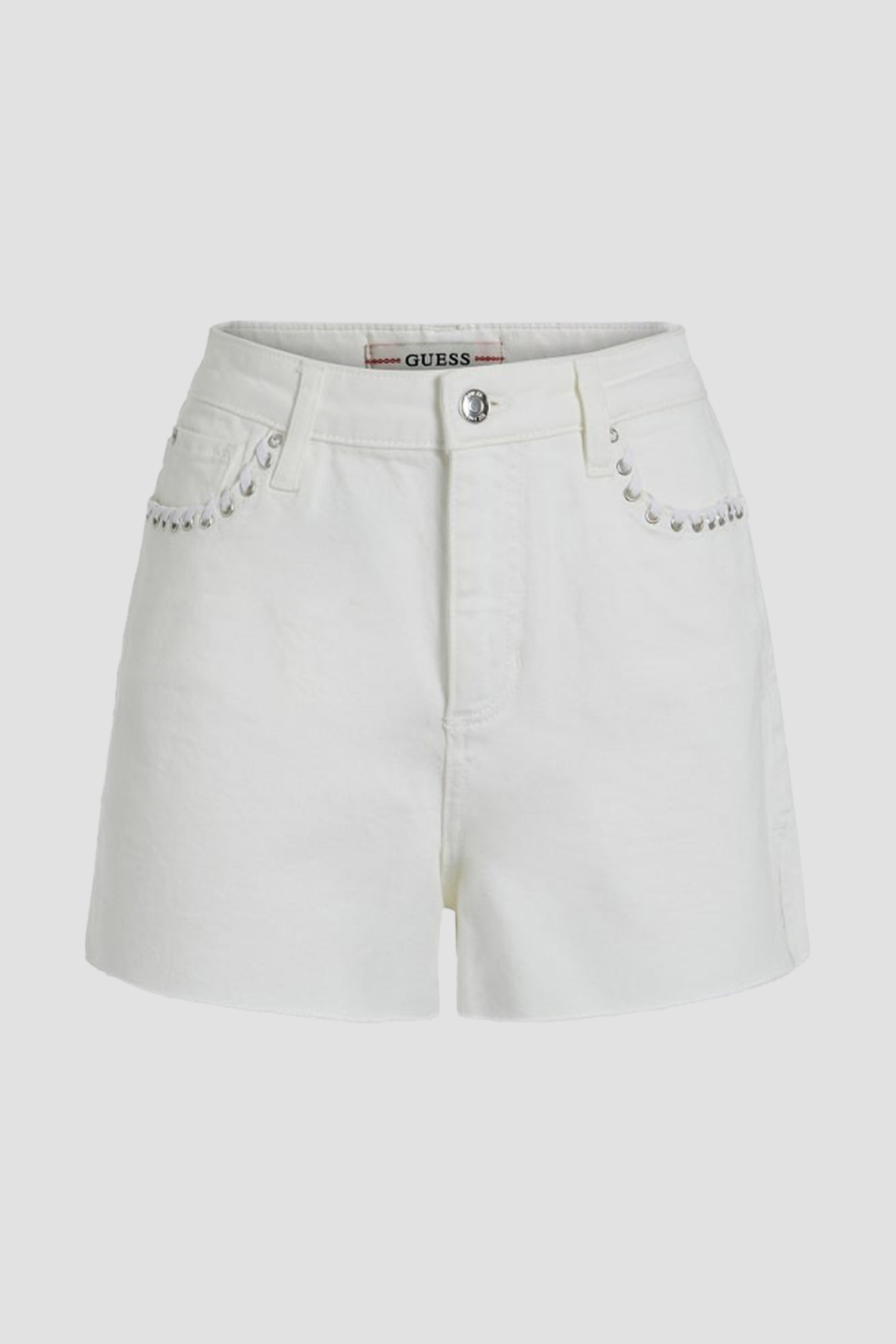Женские белые джинсовые шорты Guess W2GD26.D4IF2;RISW
