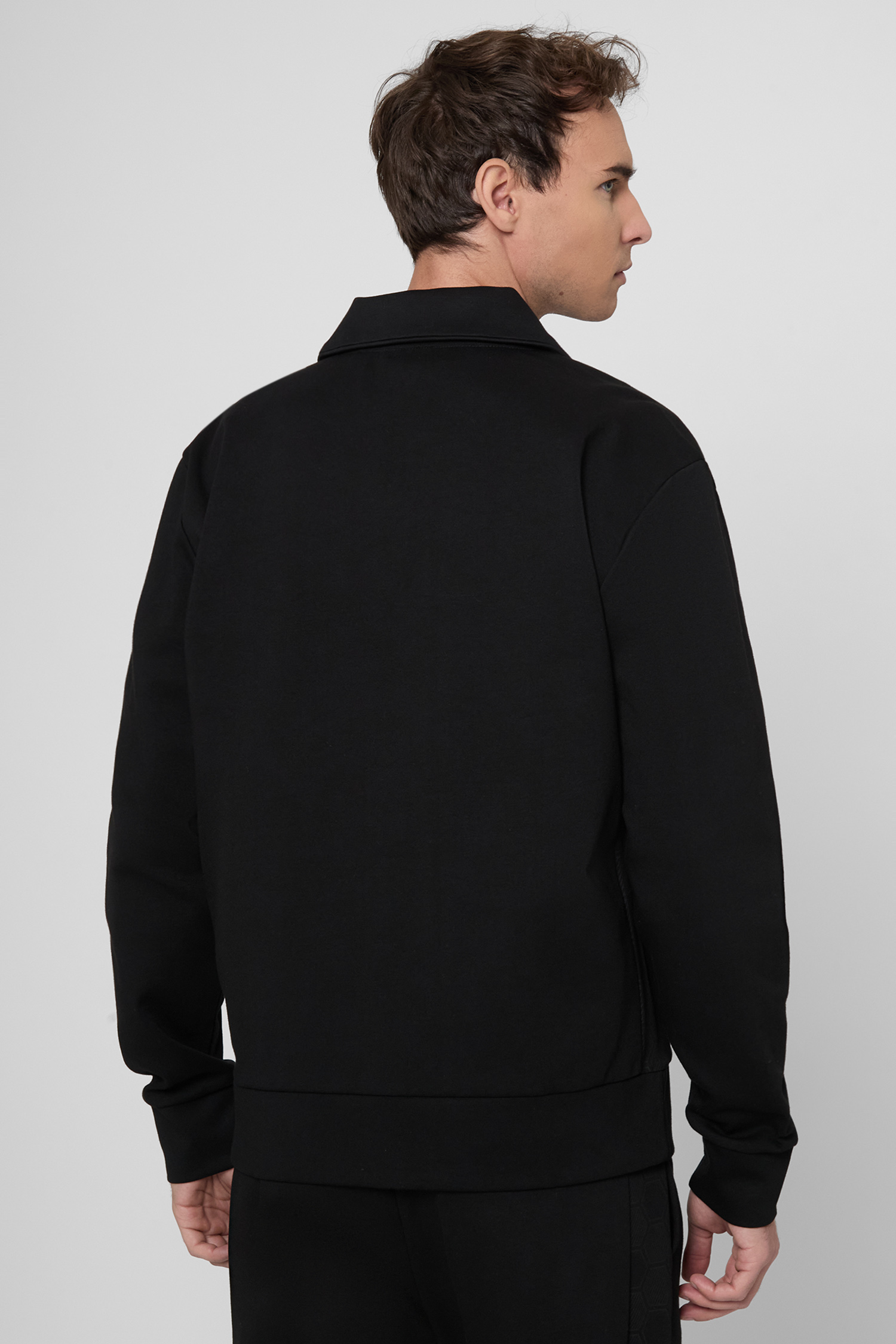 Чоловіча чорна кофта на блискавці BOSS 50543881;001