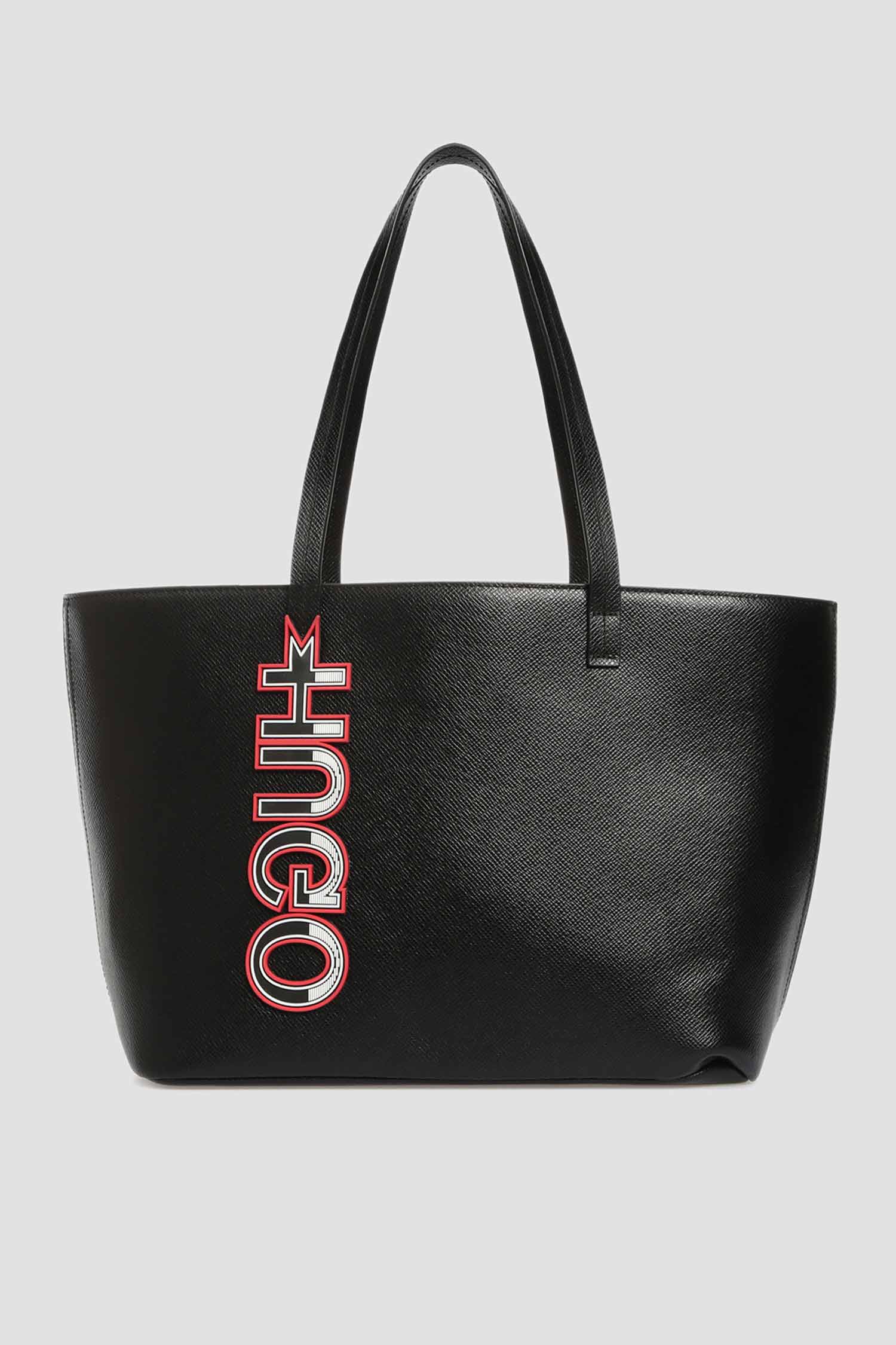 Женская черная кожаная сумка HUGO 50424242;002