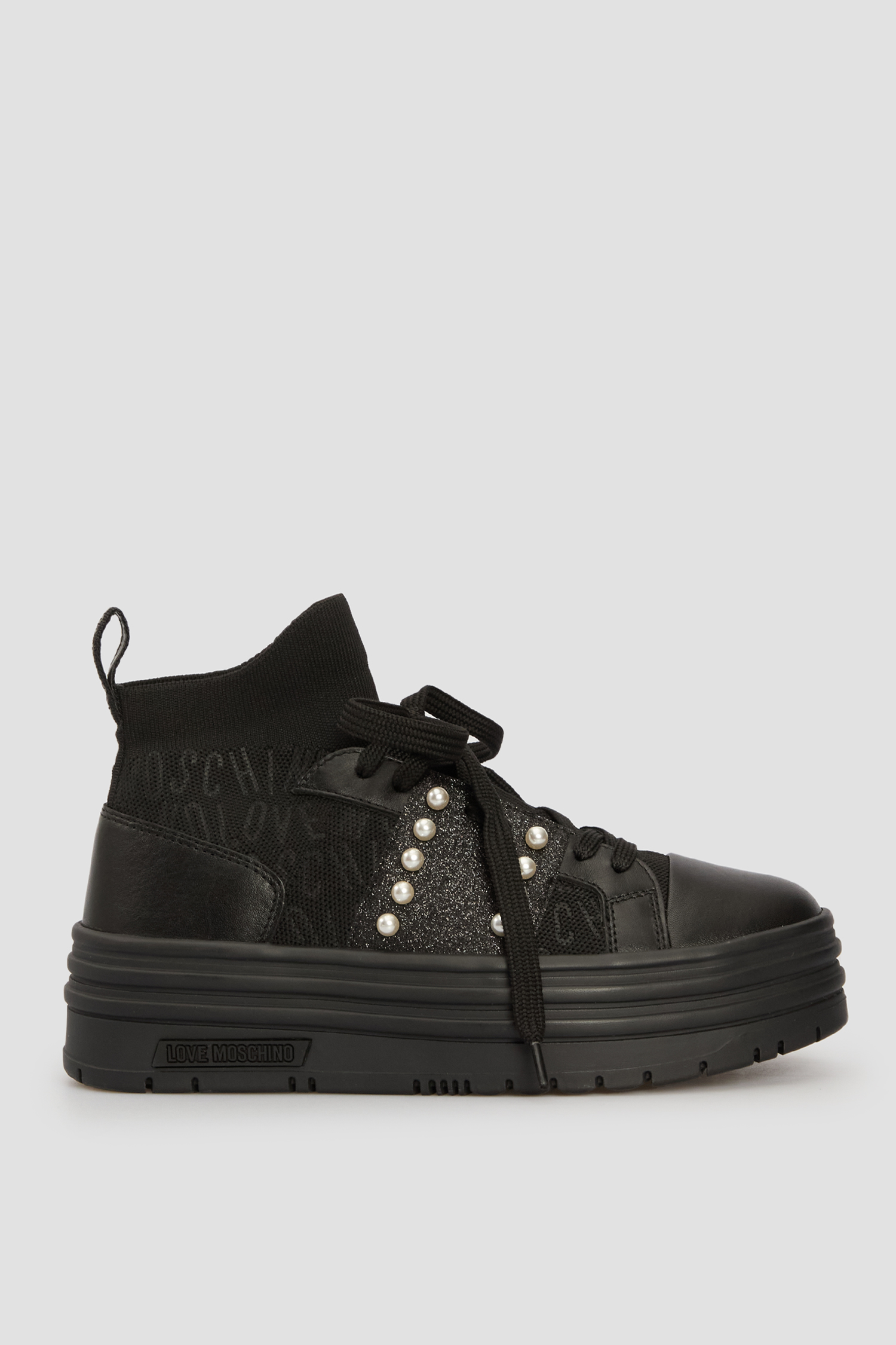 Женские черные хайтопы Moschino JA15386G0L.IYO;00A
