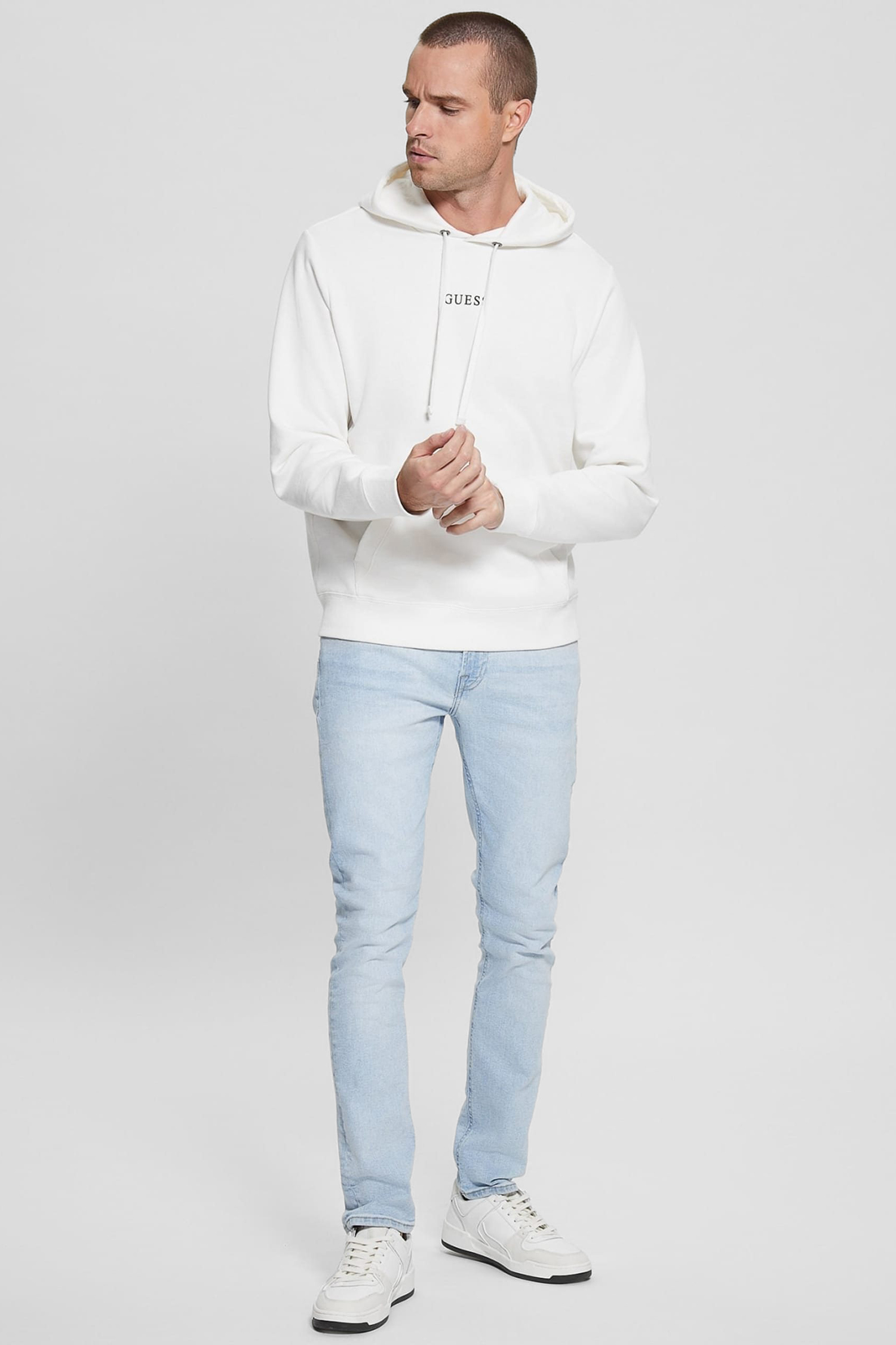 Мужское белое худи Guess M2BQ50.K9YH1;G022