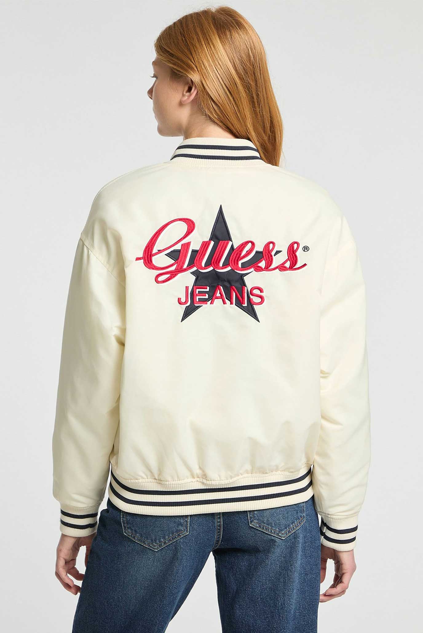 Жіночий білий бомбер Guess Jeans W5RL43.WHAA2;G053