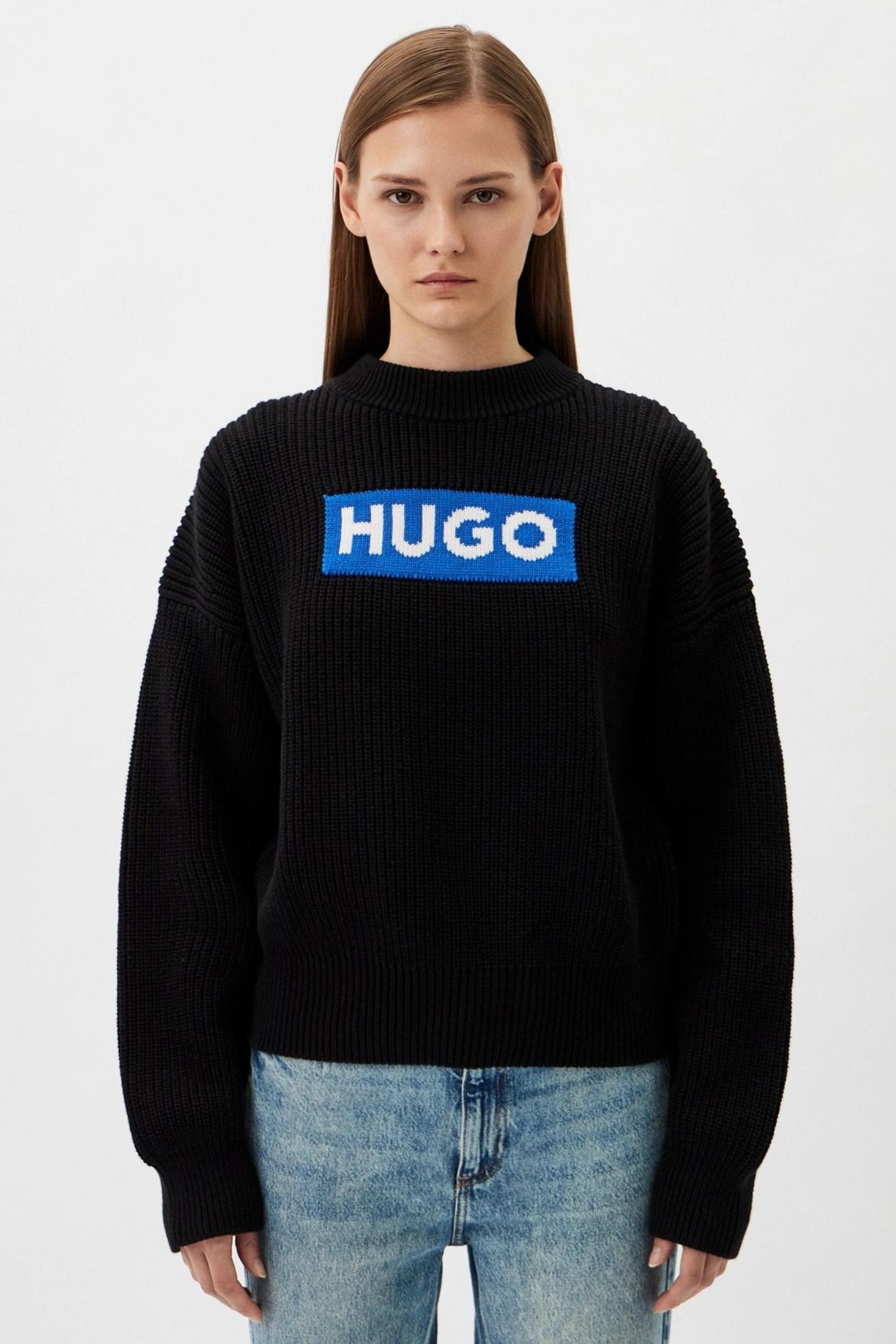 Женский черный свитер HUGO BLUE 50514300;001