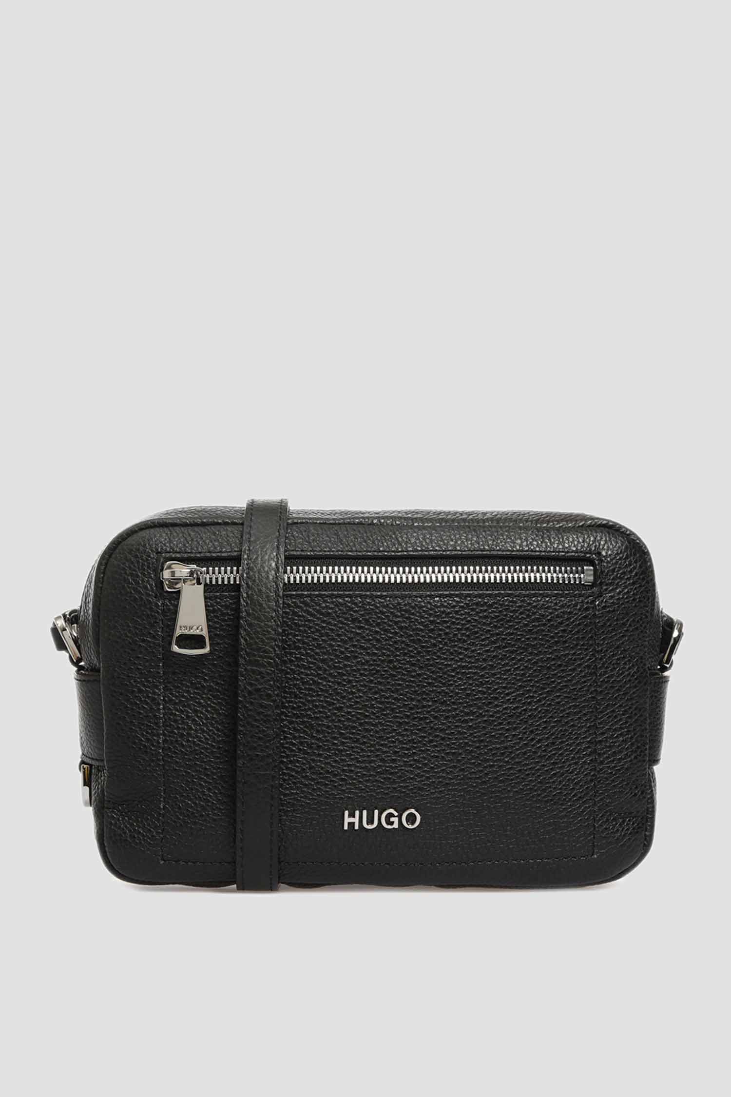 Женская черная кожаная сумка через плечо HUGO 50424259;001