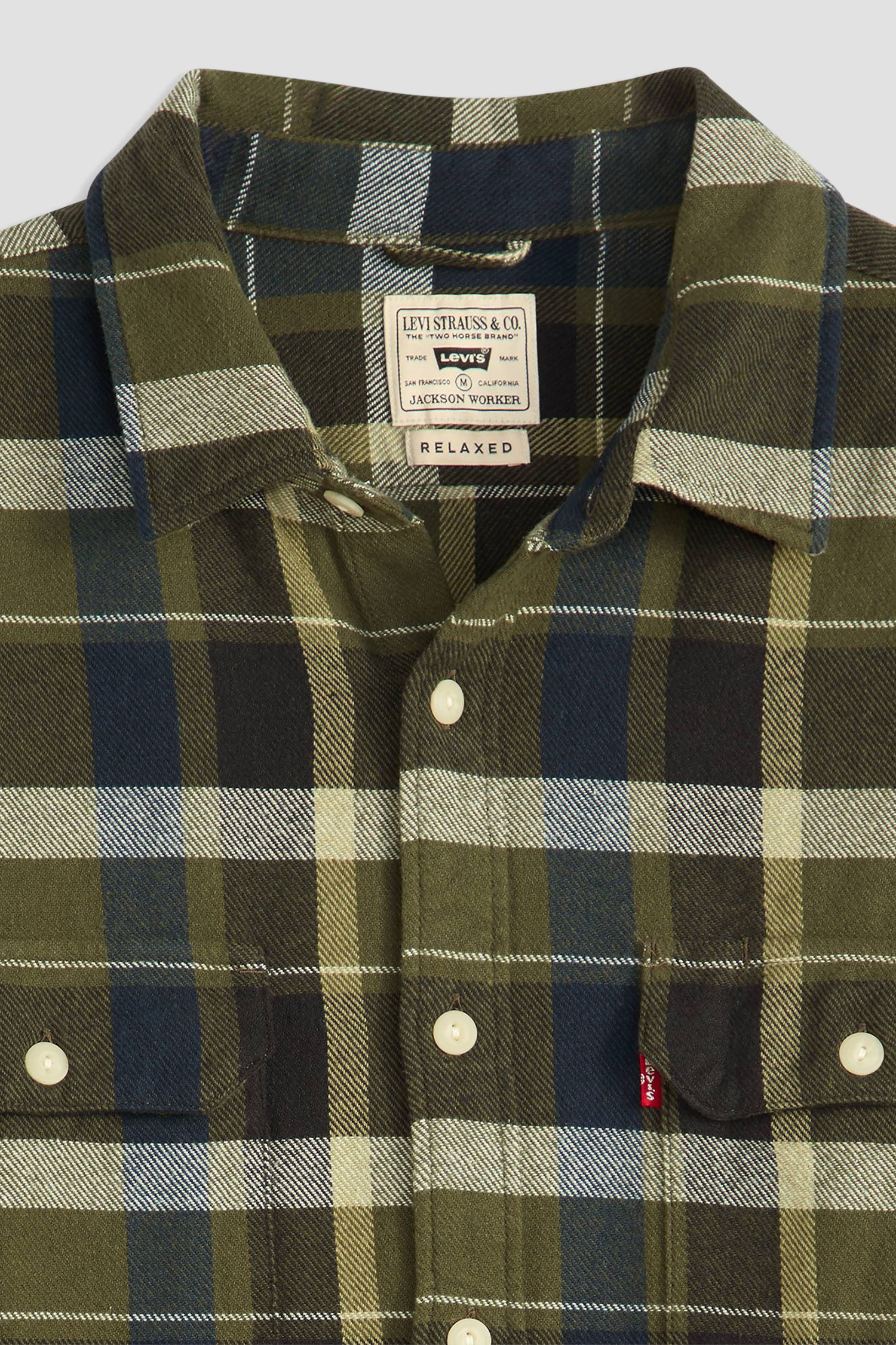 Мужская оливковая рубашка в клетку Levi’s® 19573;0288