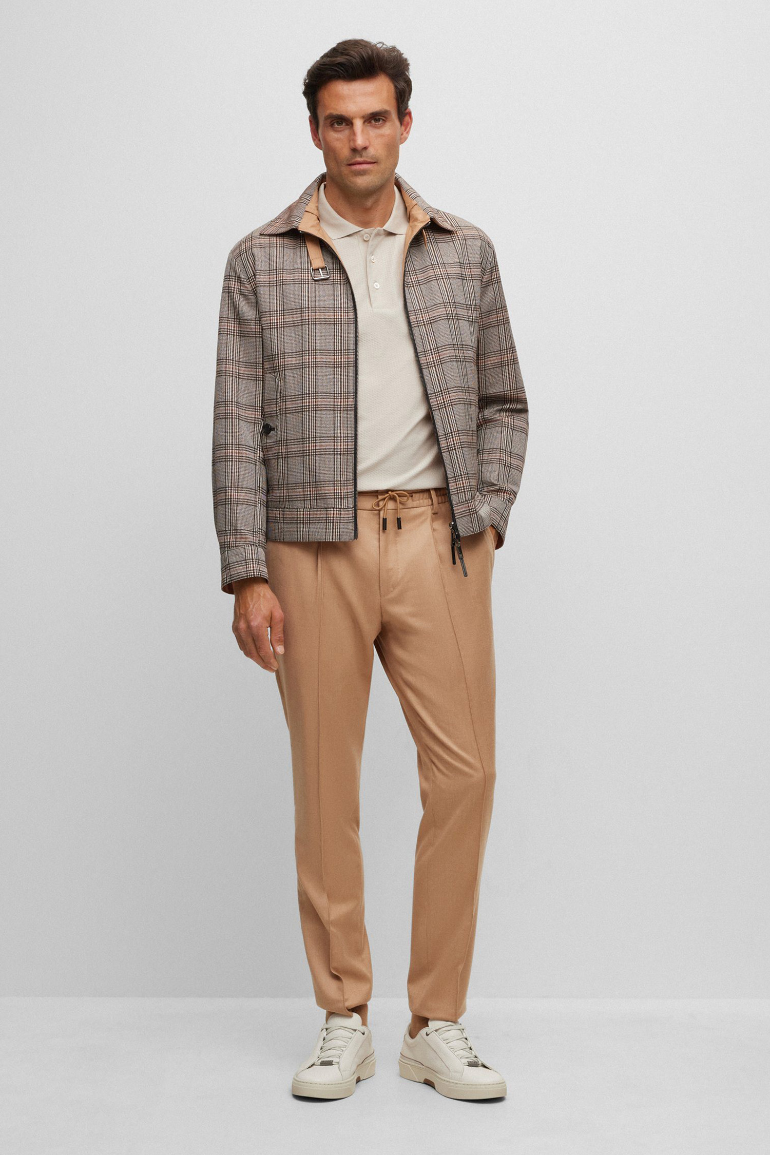 Чоловічі білі шкіряні снікерси BOSS 50504331;112