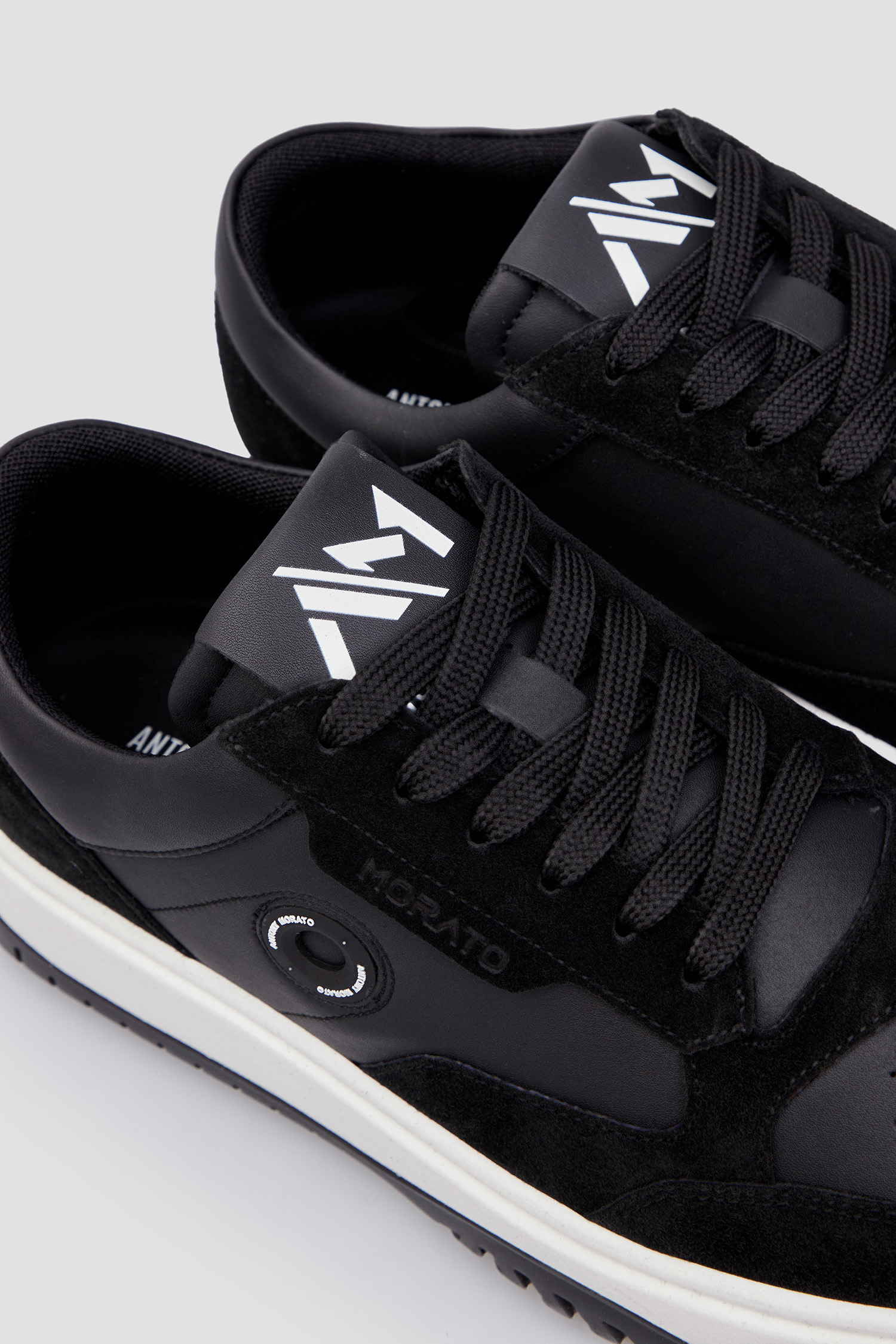 Мужские черные кожаные сникерсы Antony Morato MMFW01742.LE300105;9000