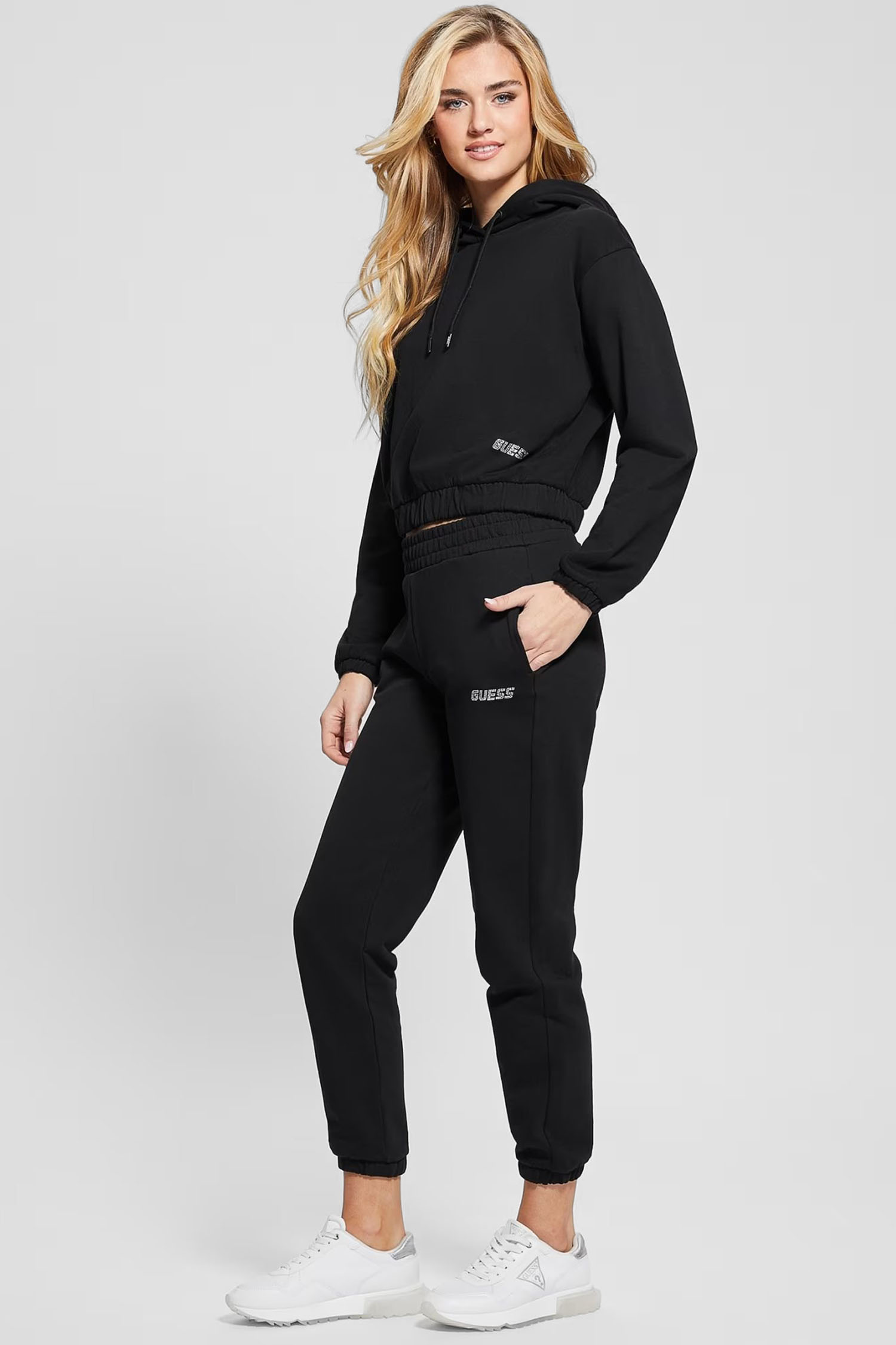 Жіноче чорне худі Guess V4RQ09.KC5O0;JBLK