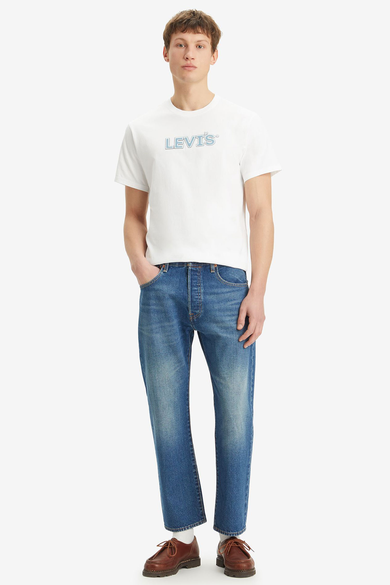 Чоловічі сині джинси 501®'93 Straight Crop Levi’s® 29098;0045