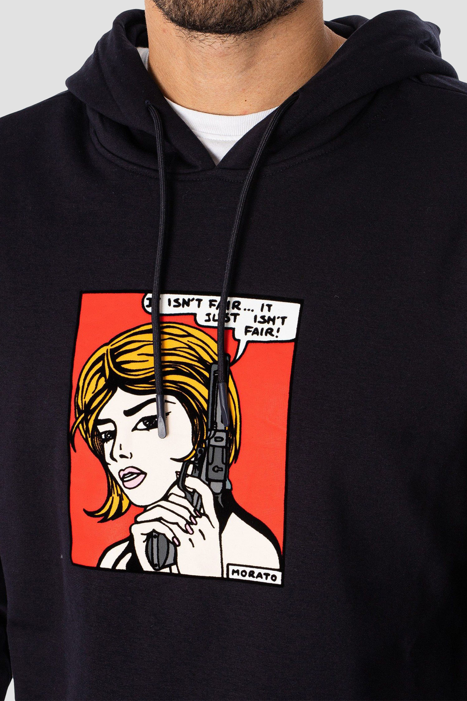 Мужское темно-синее худи Antony Morato MMFL00972.FA150185;7073