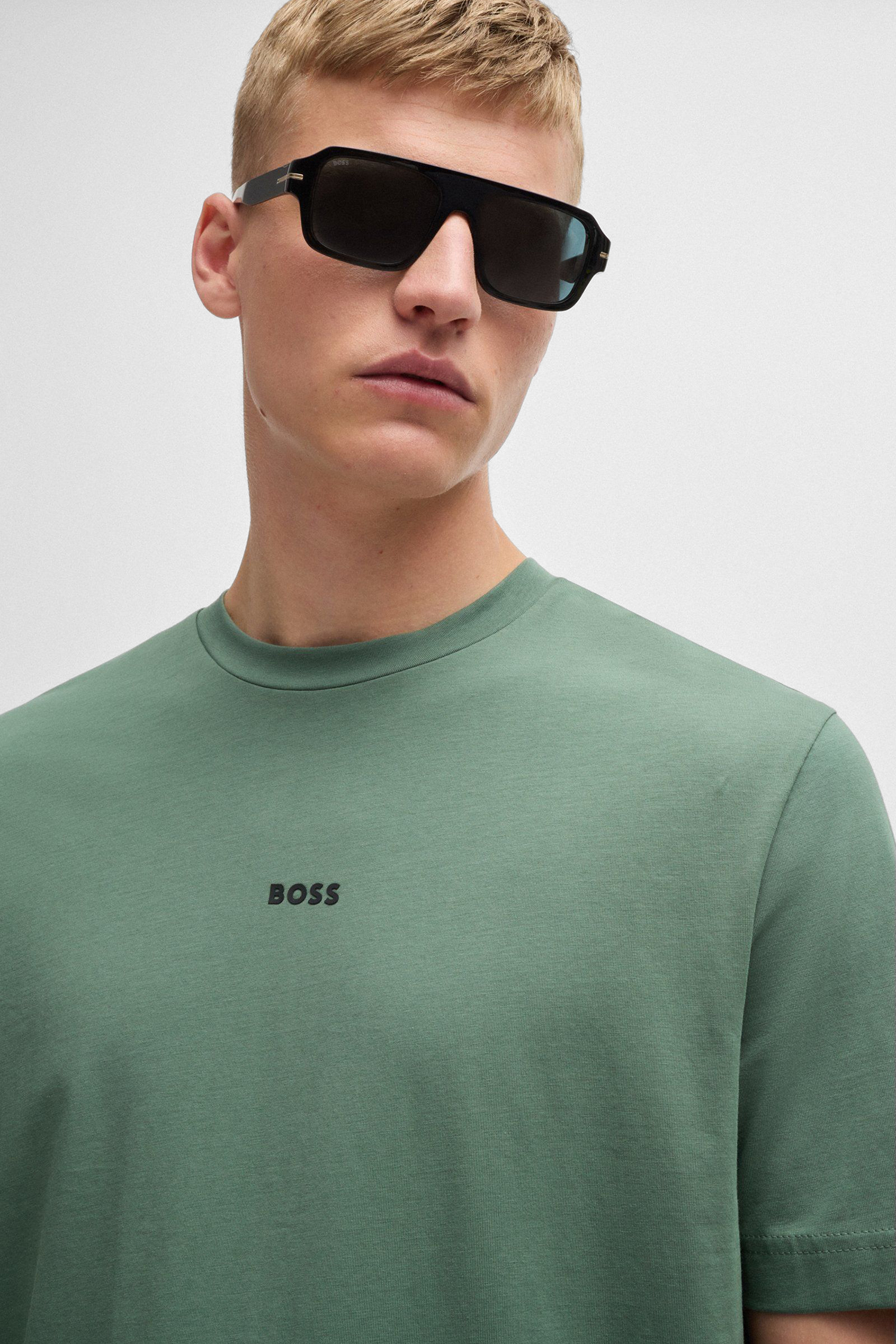 Мужская зеленая футболка BOSS 50473278;341