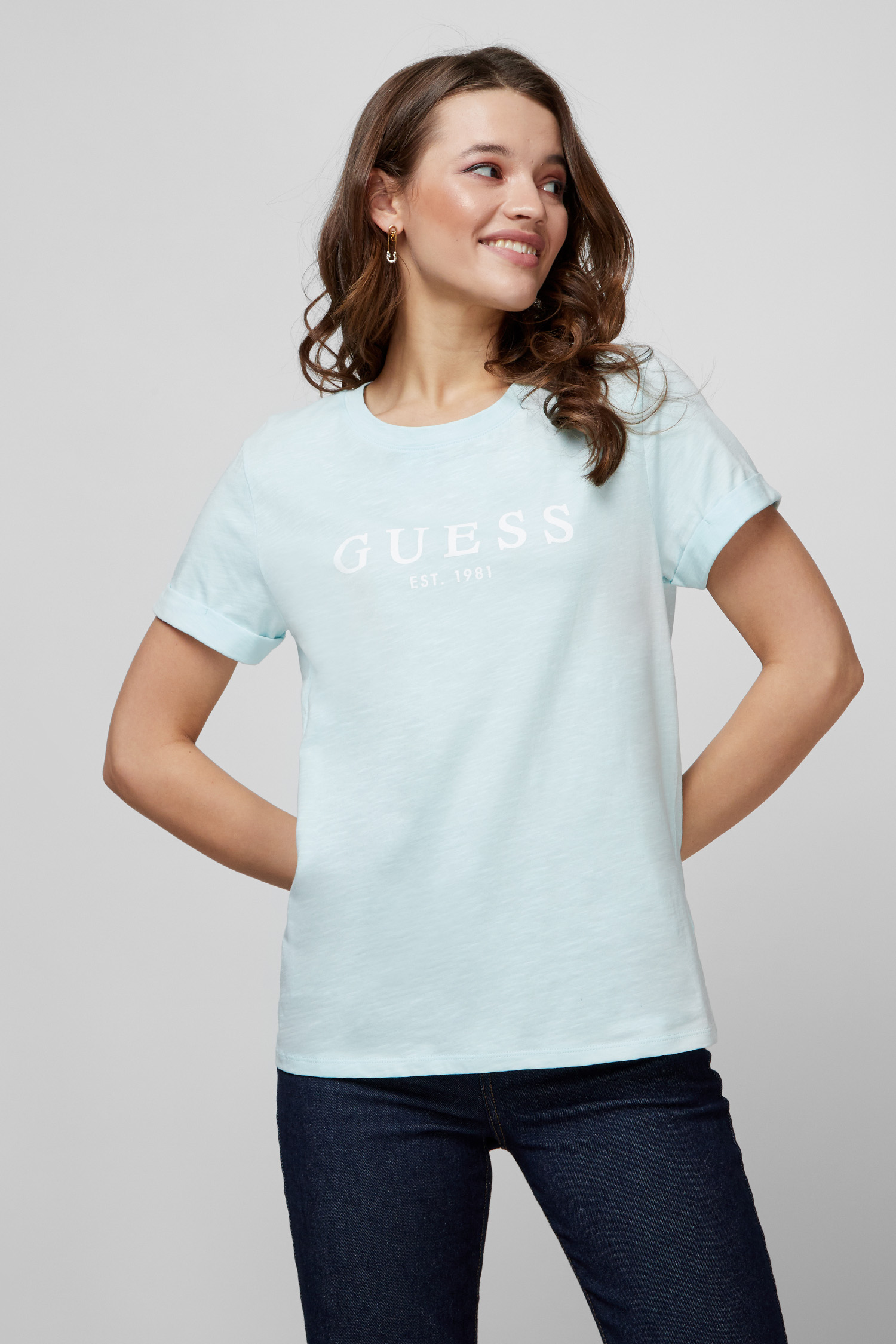 Женская мятная футболка Guess W0GI69.R8G01;G7GB — Ultrashop