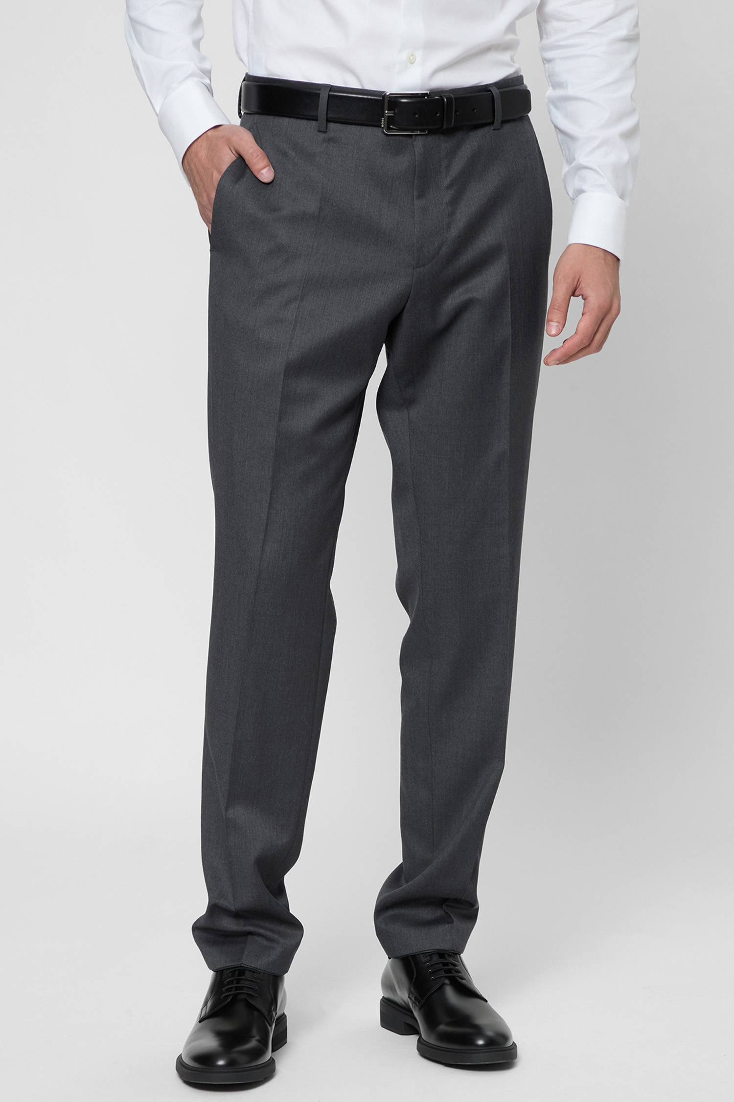 Чоловічі сірі вовняні брюки BOSS 50469183;021
