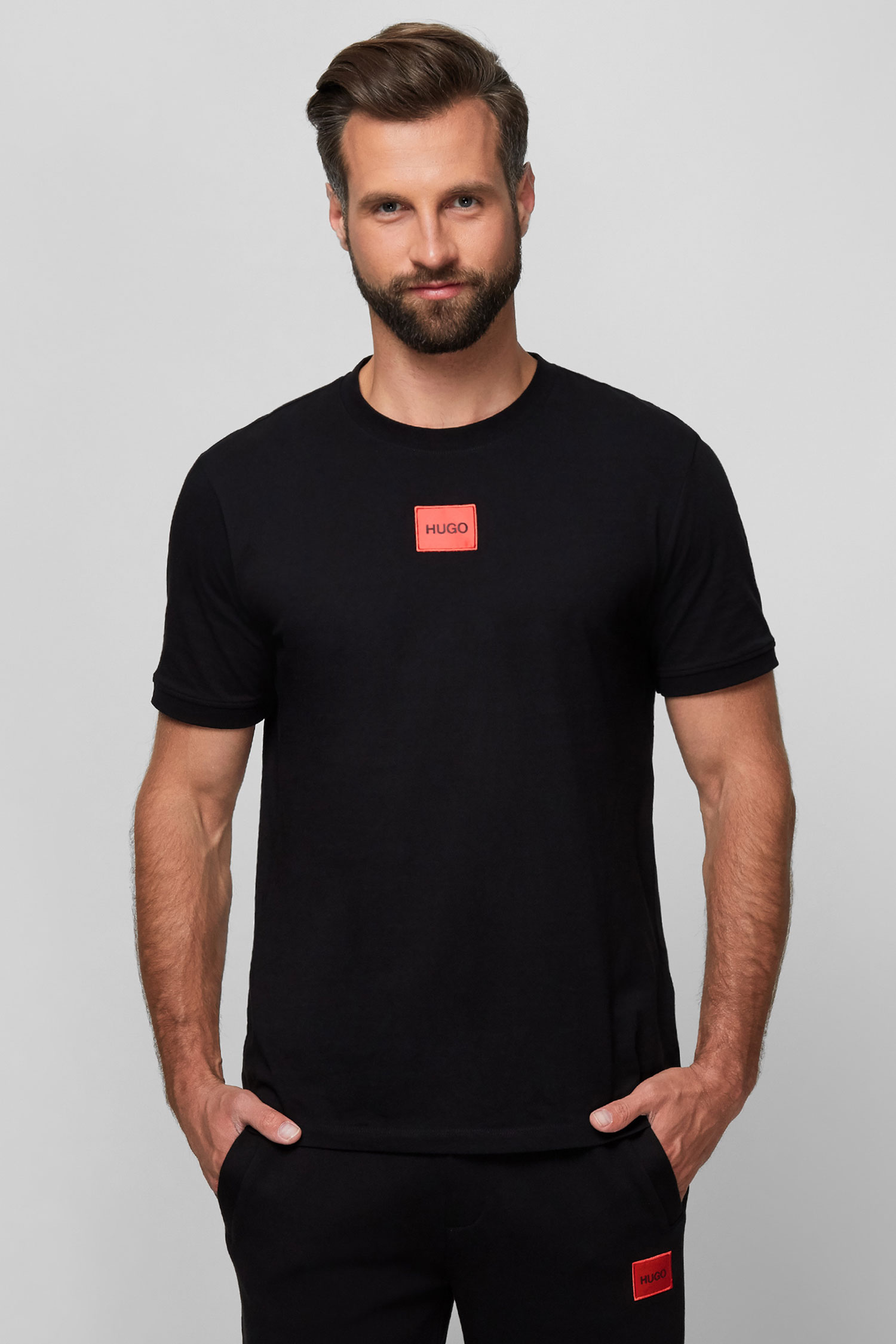 Мужская черная футболка HUGO 50447978;001