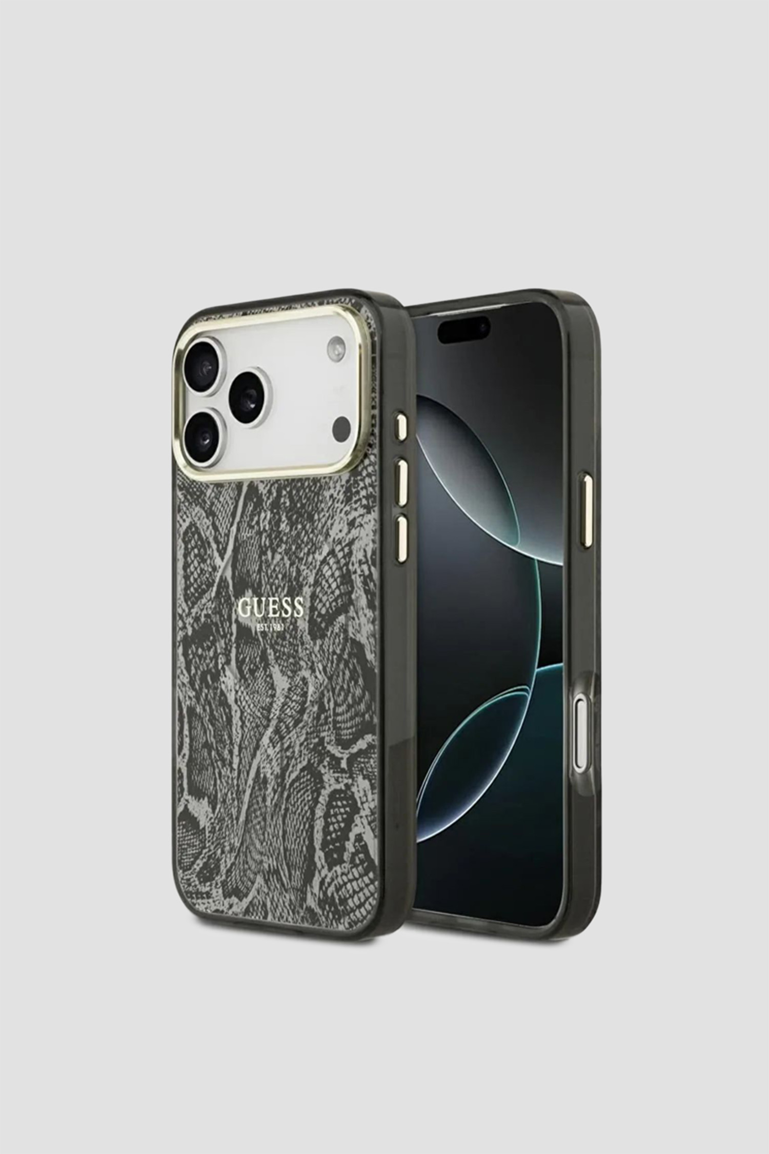 Темно-сірий чохол для телефону iPhone 17 Pro Max з візерунком Guess GUHMP.17XHIMPYGK;BLACK