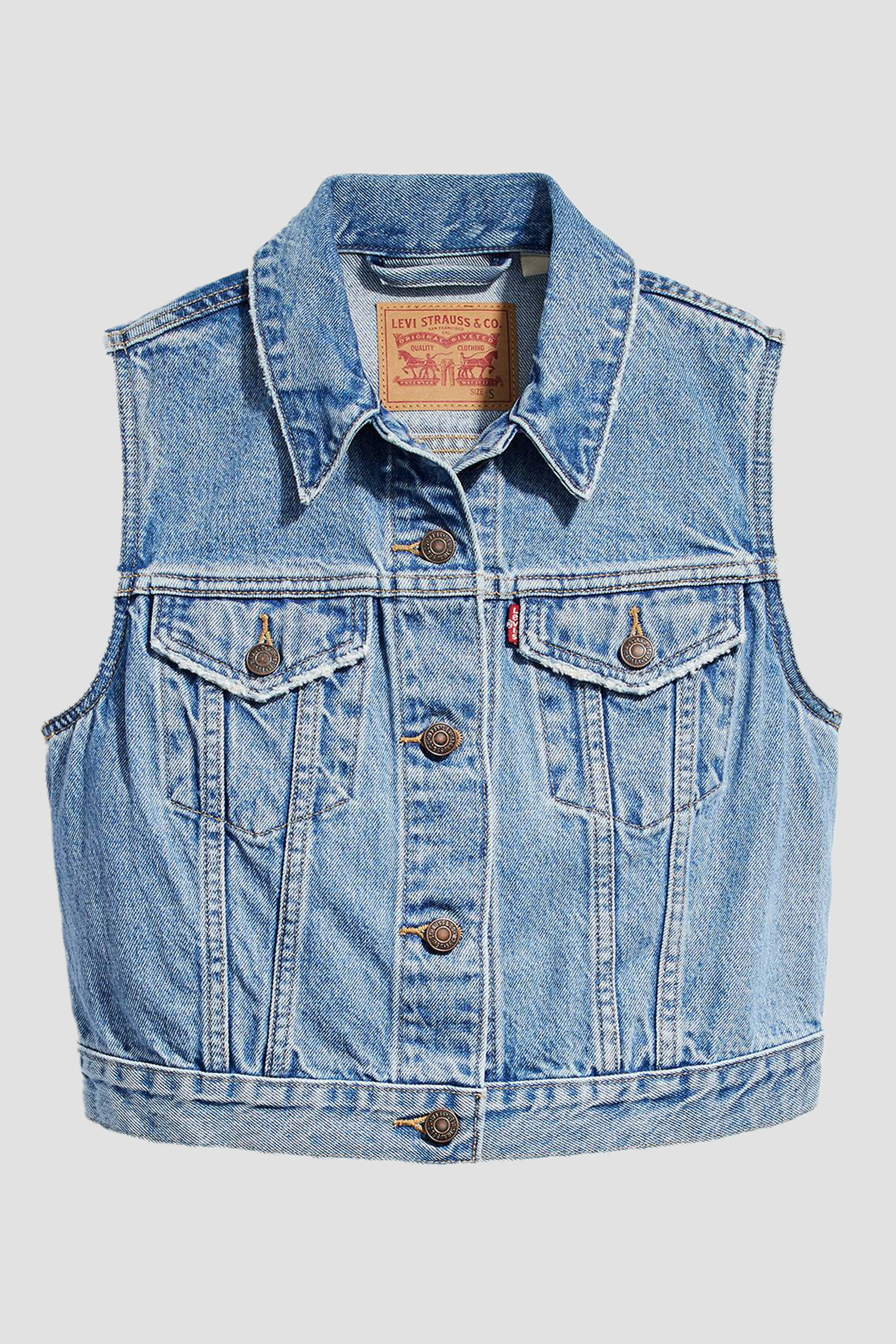 Женский голубой джинсовый жилет Levi’s® A7437;0000