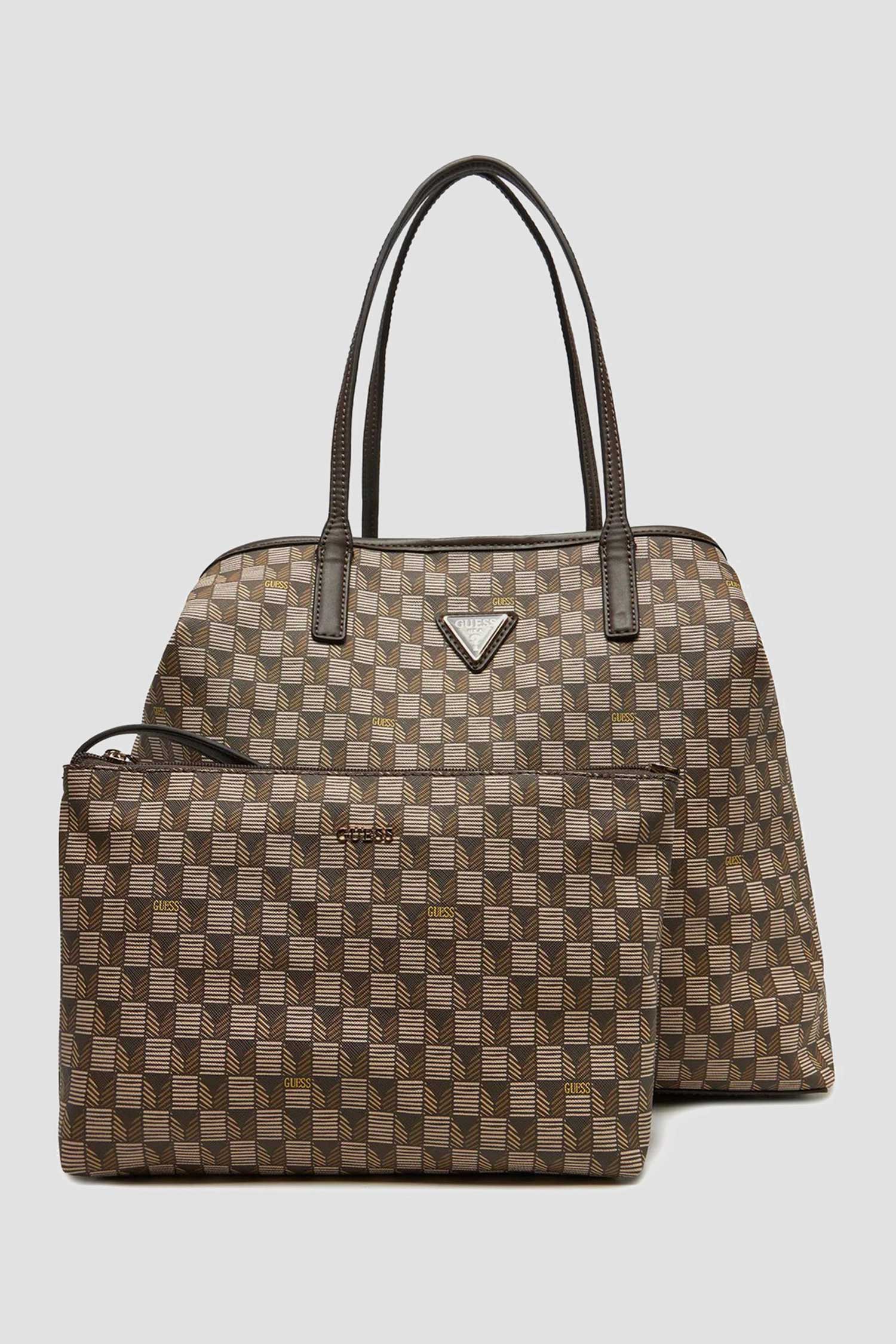 Жіноча коричнева сумка з візерунком Guess HWJT93.44290;BNL
