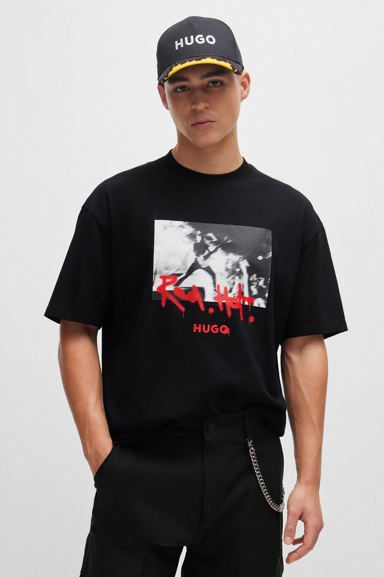 Мужская черная футболка HUGO 50504871;001