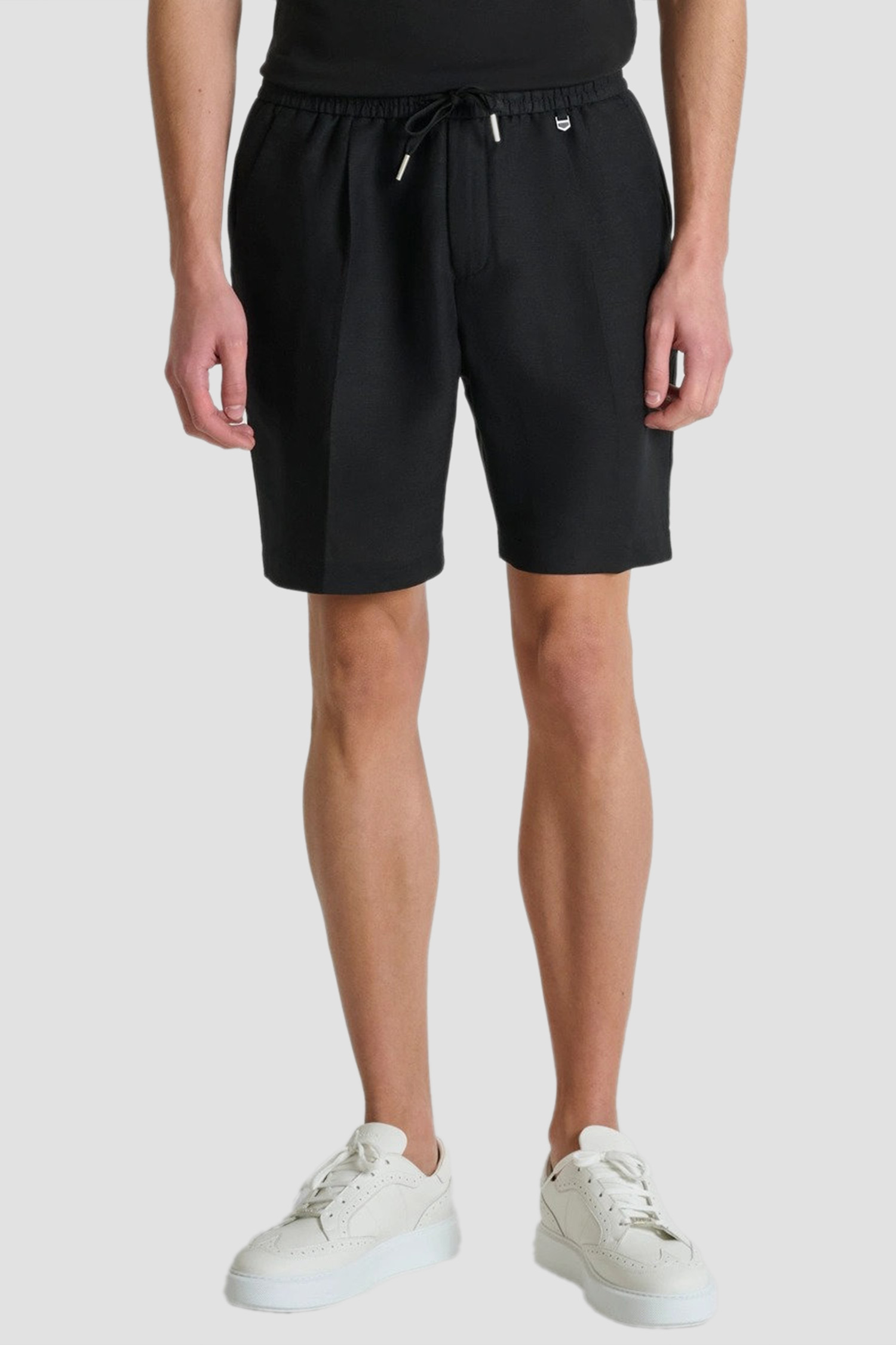 Мужские черные льняные шорты Antony Morato MMSH00230.FA900135;9000