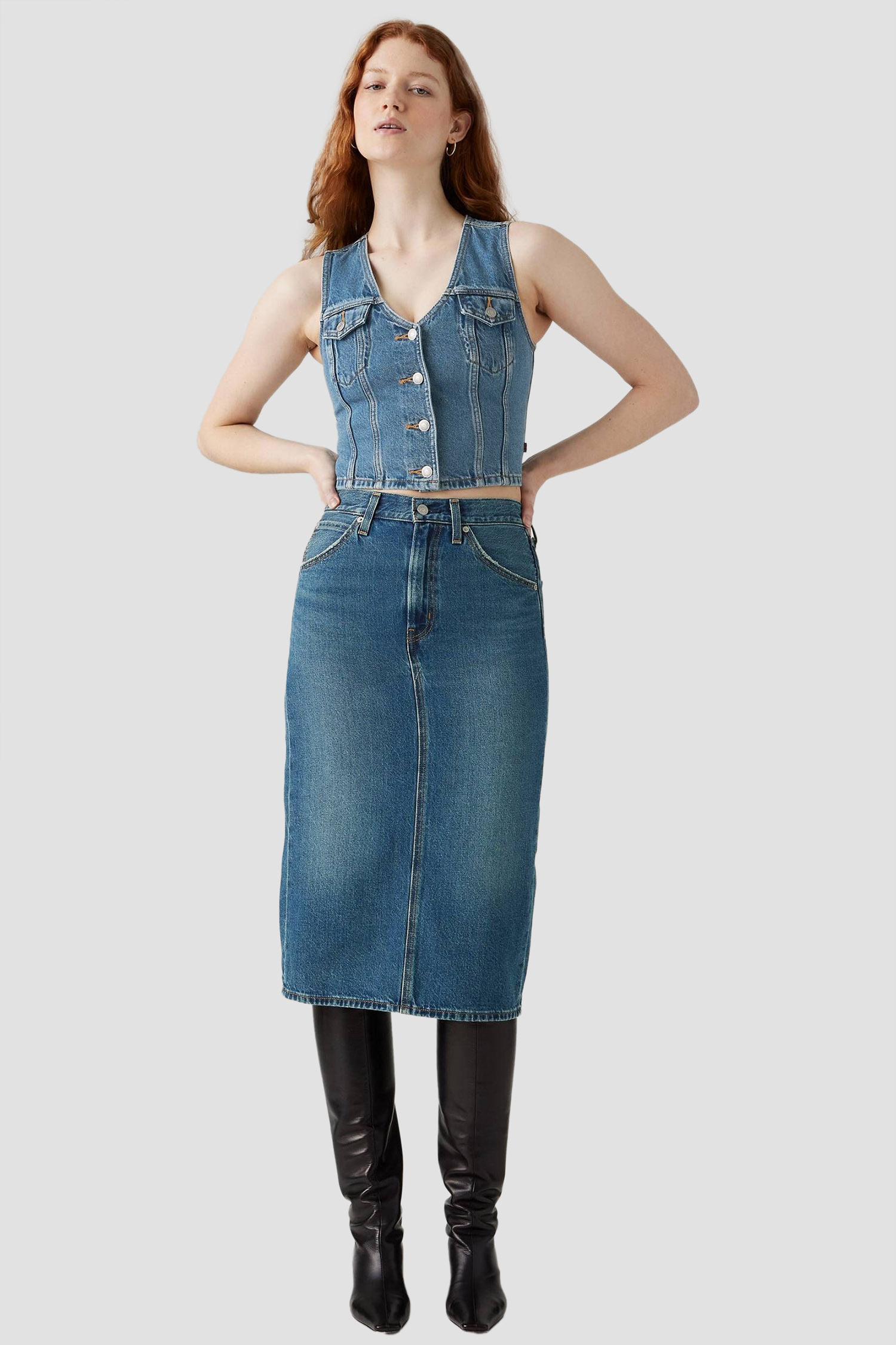 Жіноча синя джинсова спідниця Levi’s® 001VH;0006