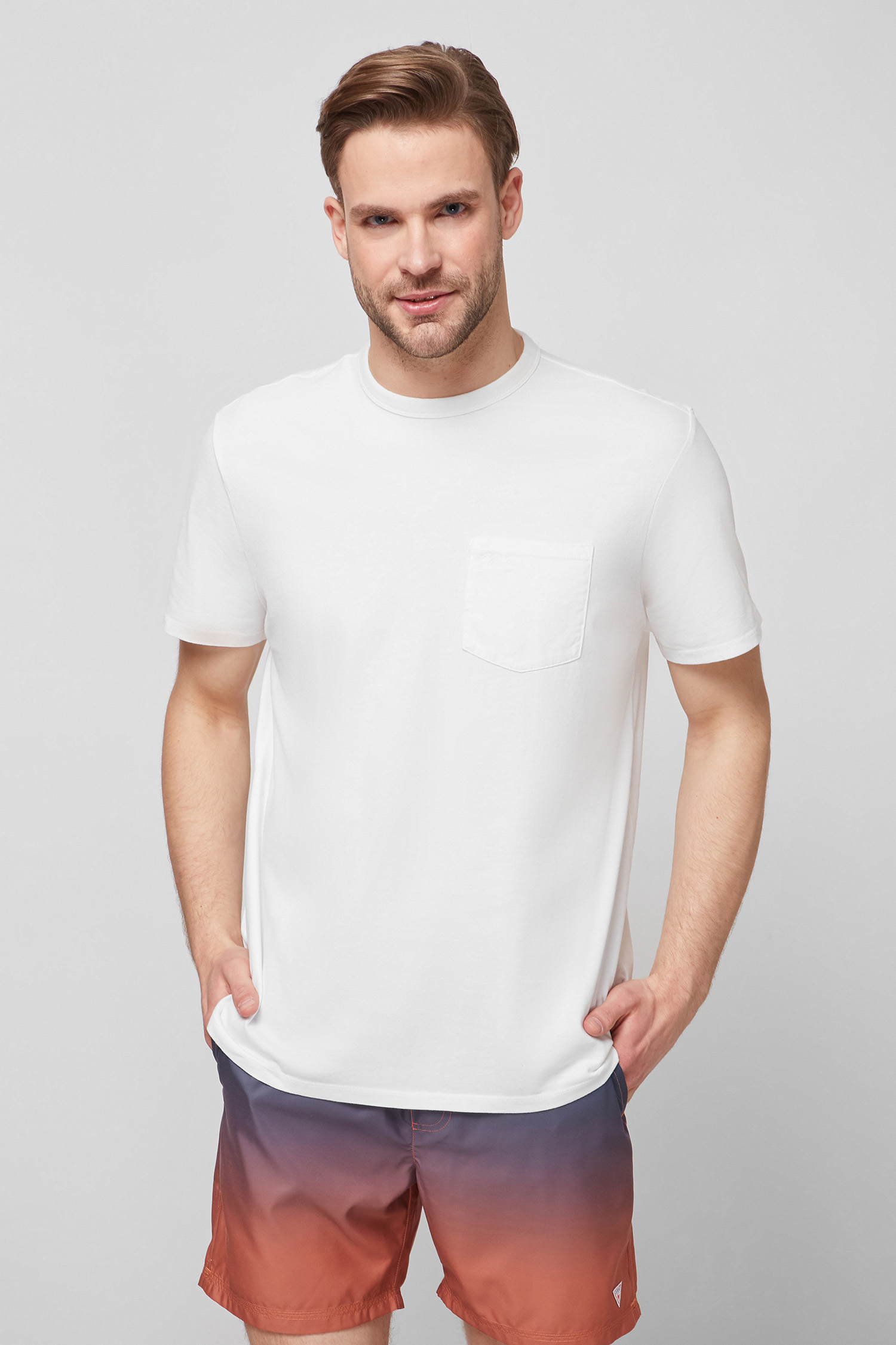 Чоловіча біла футболка Guess M0FP53.RA260;F0F3