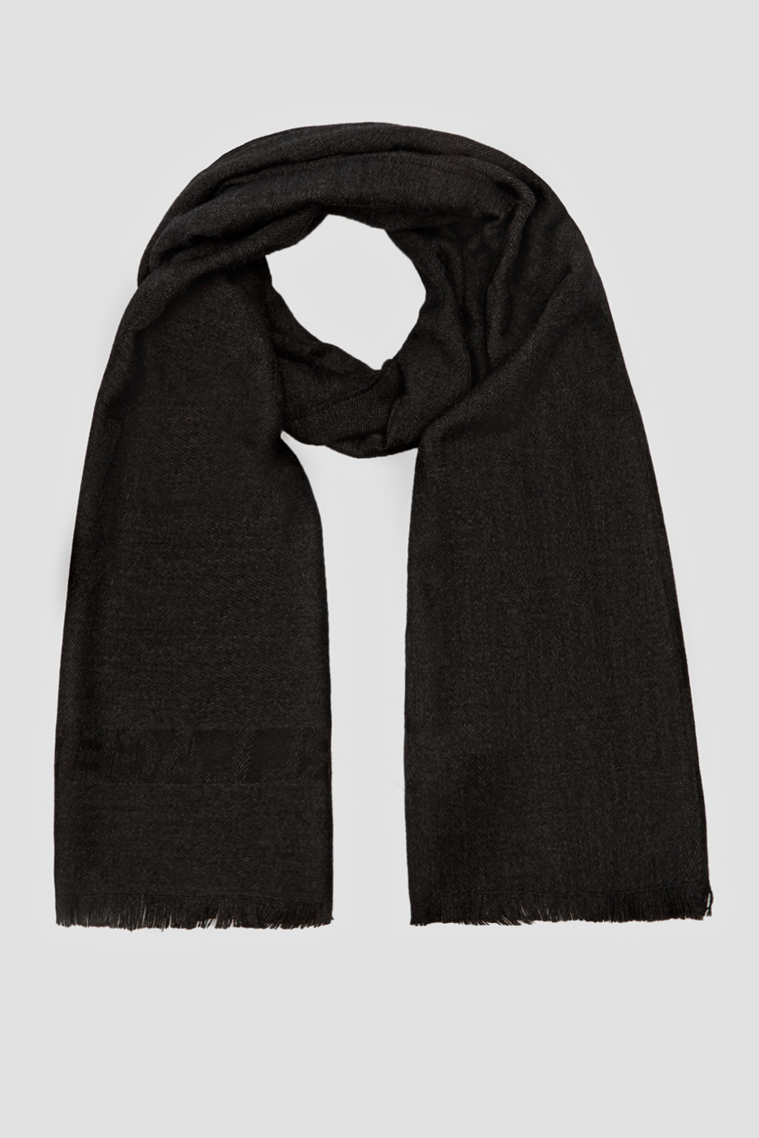 Мужской черный шерстяной шарф Karl Lagerfeld 512135.805001;980