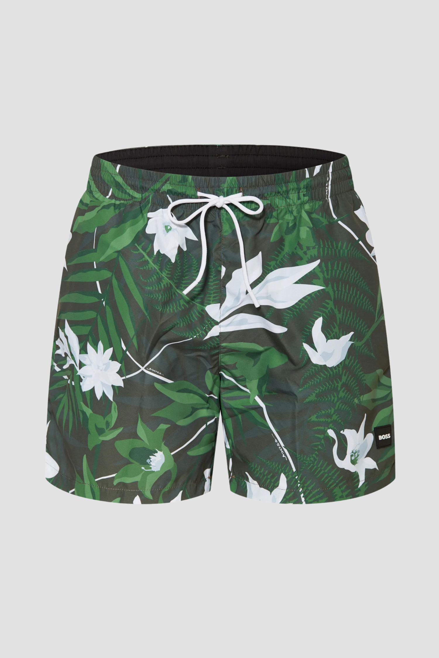 Мужские зеленые плавательные шорты с узором BOSS 50508844;348
