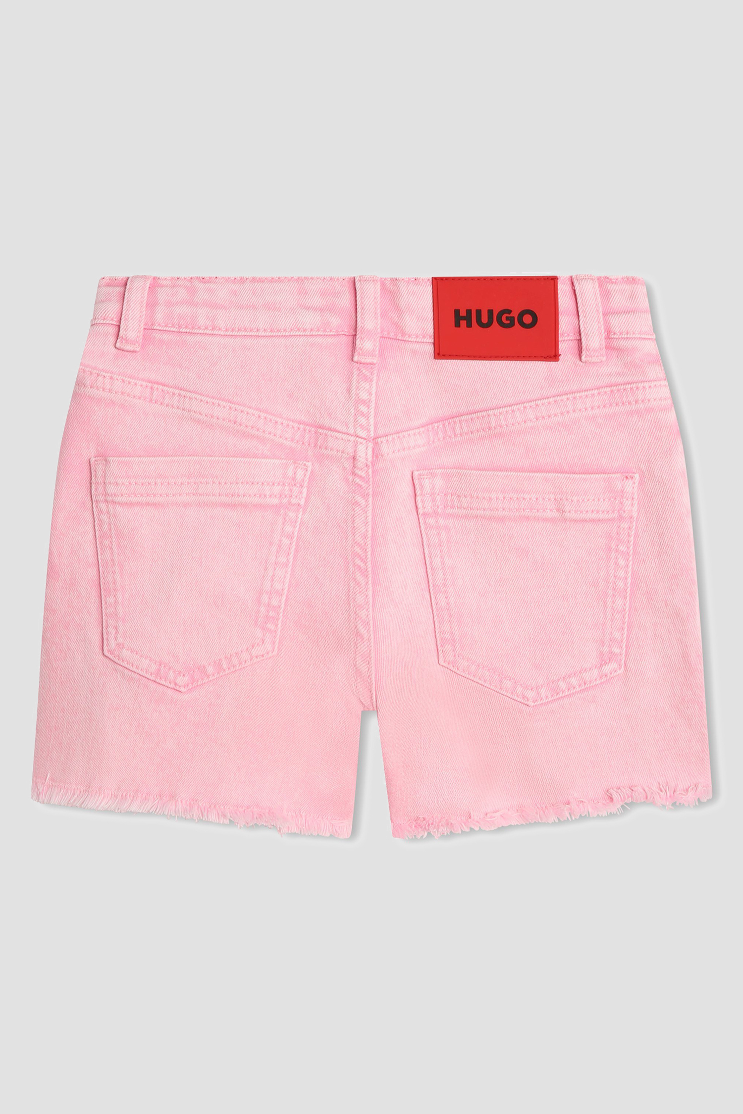 Детские розовые джинсовые шорты HUGO kids G00072;465