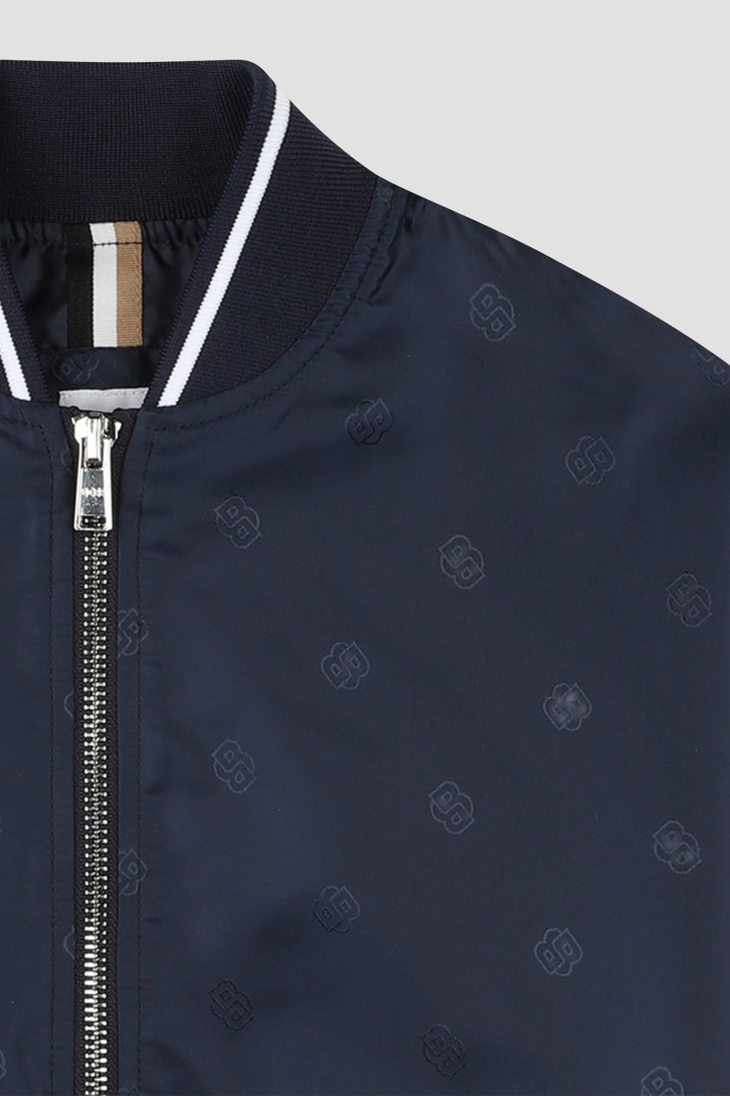 Детский темно-синий бомбер с узором BOSS kids J52051;849