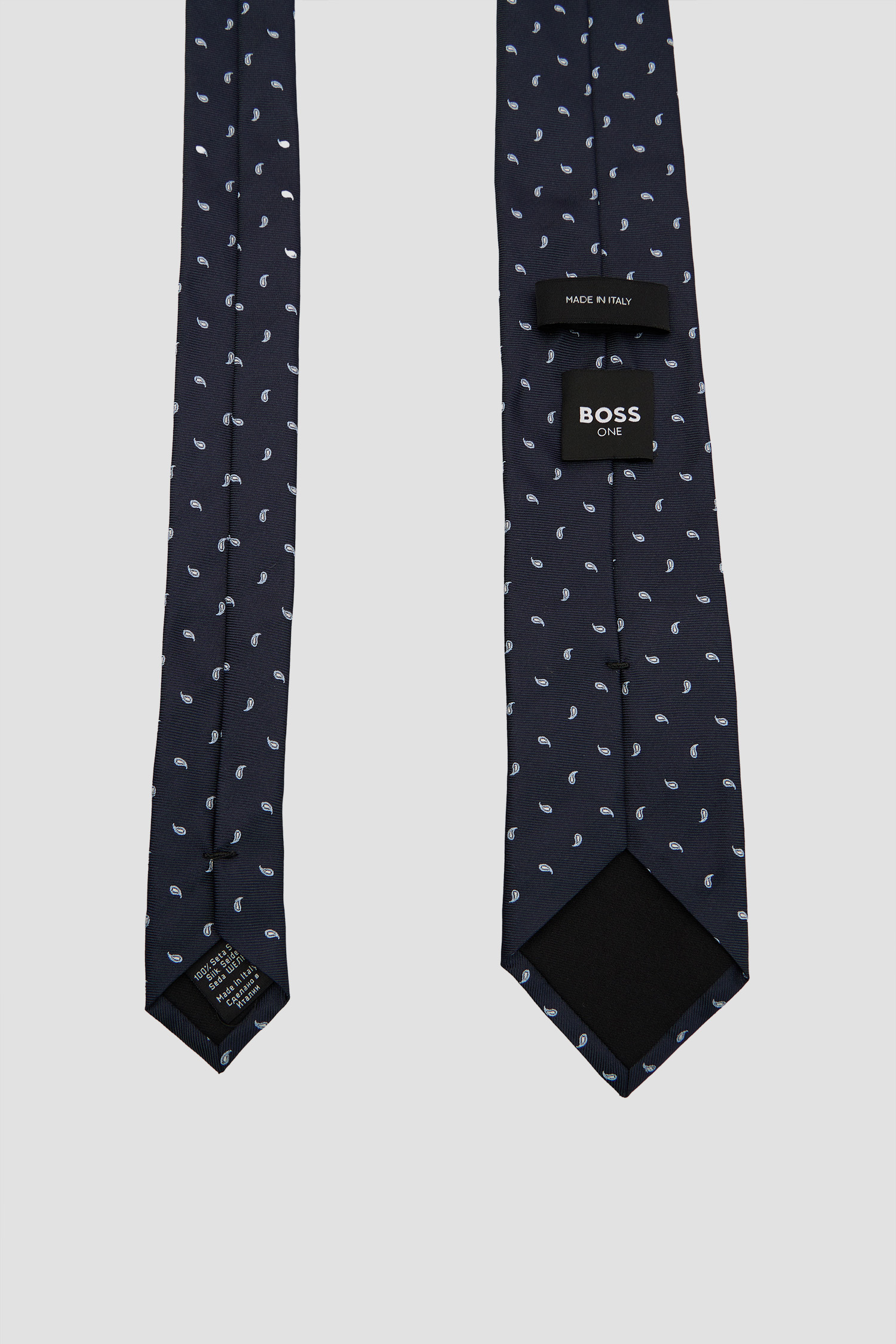 Чоловіча темно-синя шовкова краватка з візерунком BOSS 50556050;404