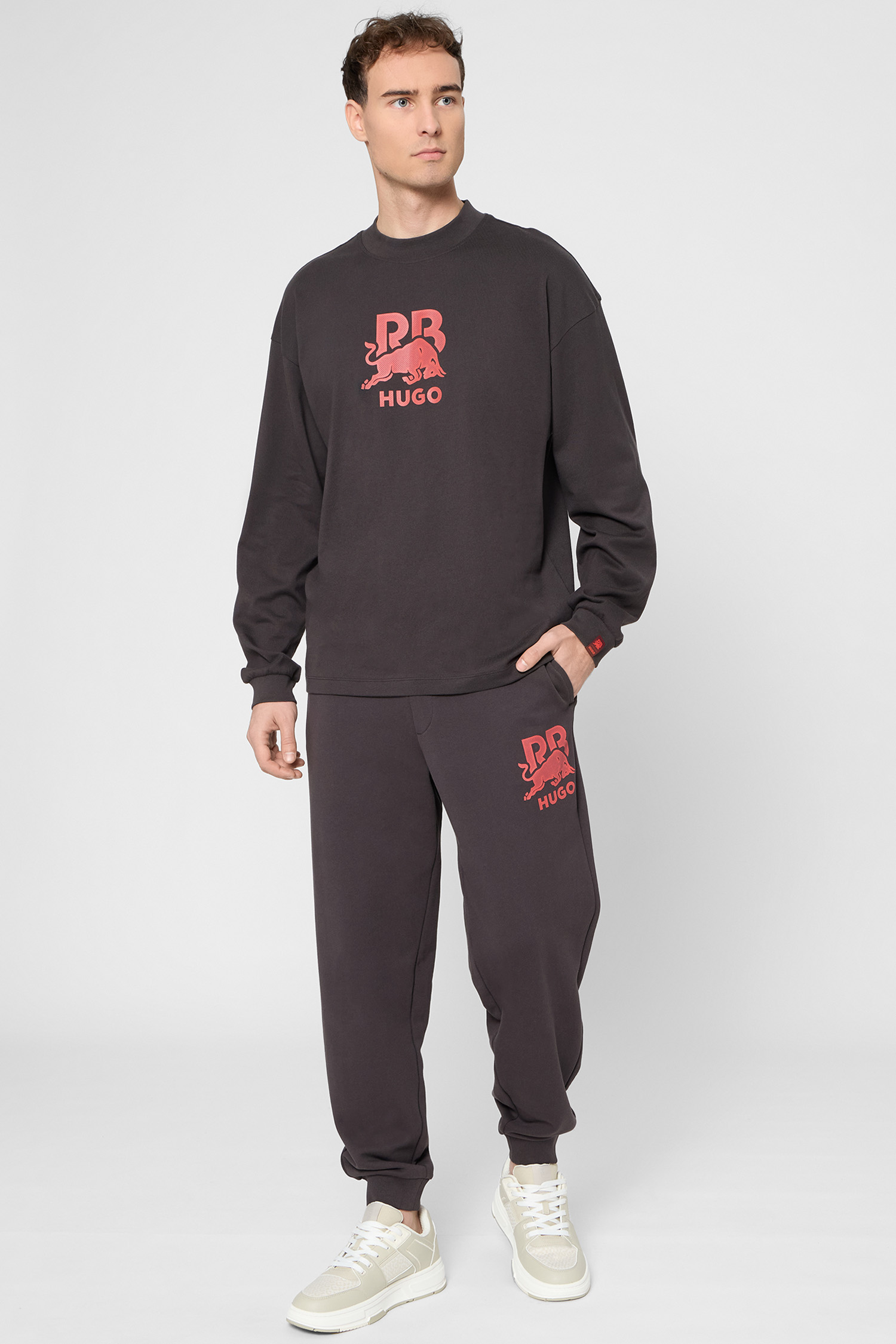 Мужской темно-коричневый свитшот HUGO x RB HUGO 50551830;205