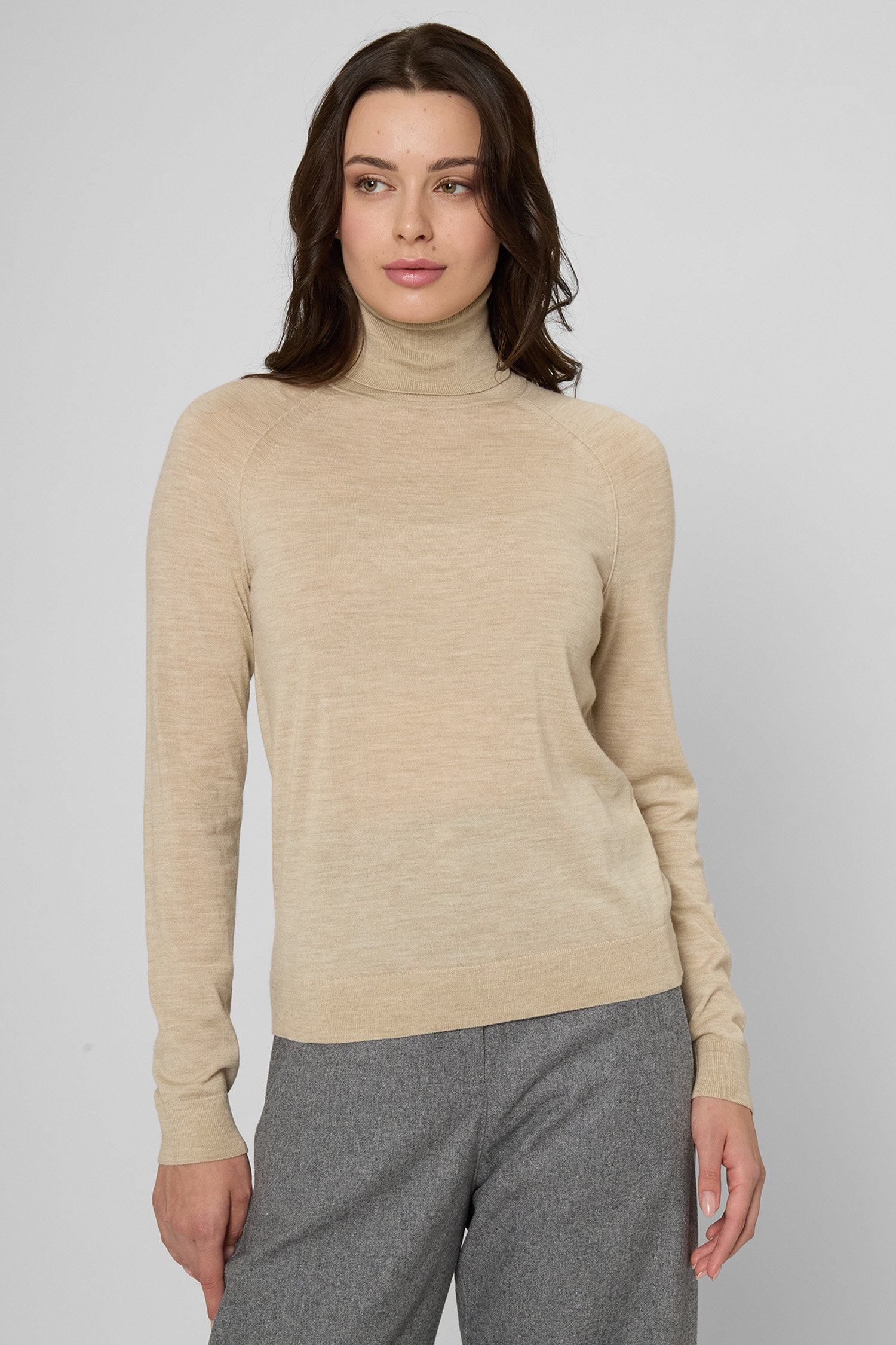 Женский бежевый шерстяной гольф BOSS 50548298;276