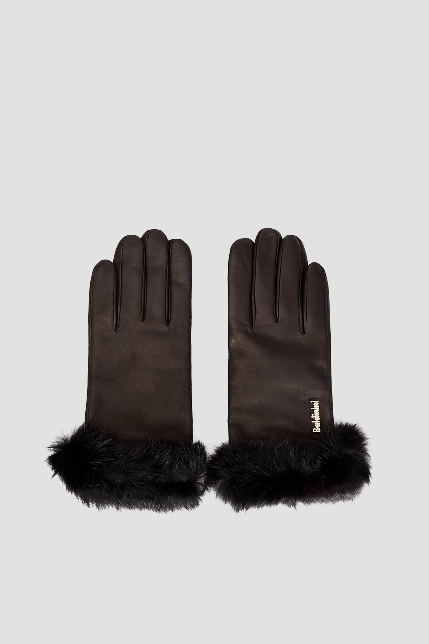 Женские черные кожаные перчатки Baldinini G52007;999
