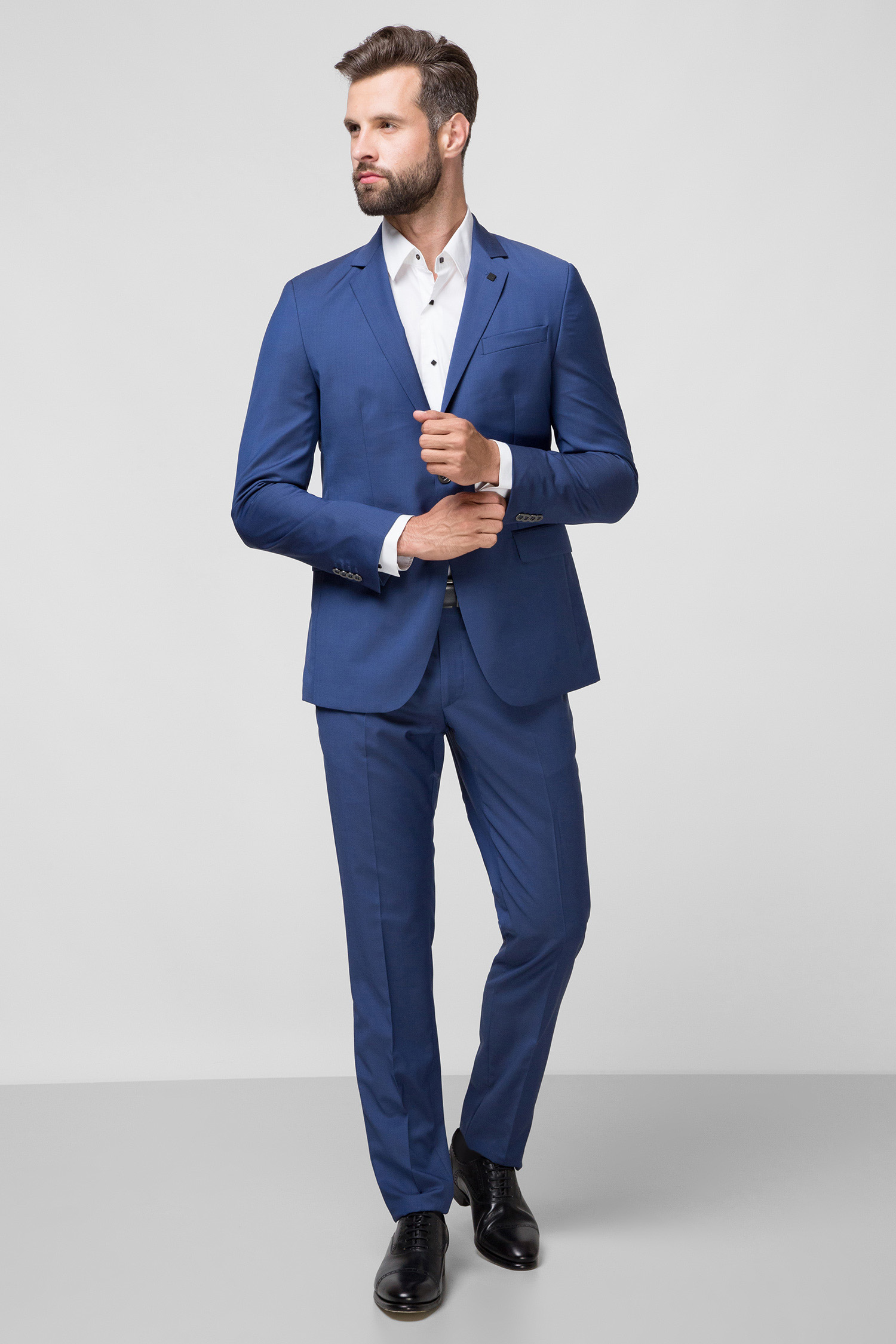 Мужской синий шерстяной костюм (пиджак, брюки) Karl Lagerfeld 501098.105200;660