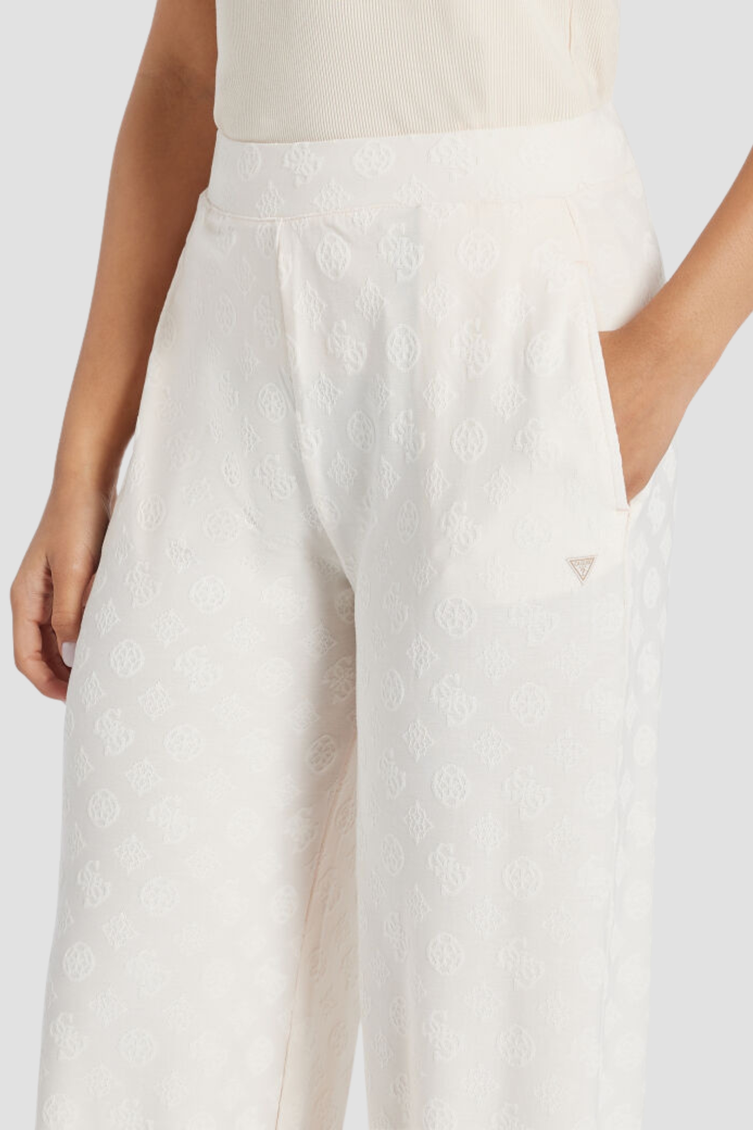 Жіночі бежеві брюки з візерунком Guess V5RB21.KCLG2;P6EB