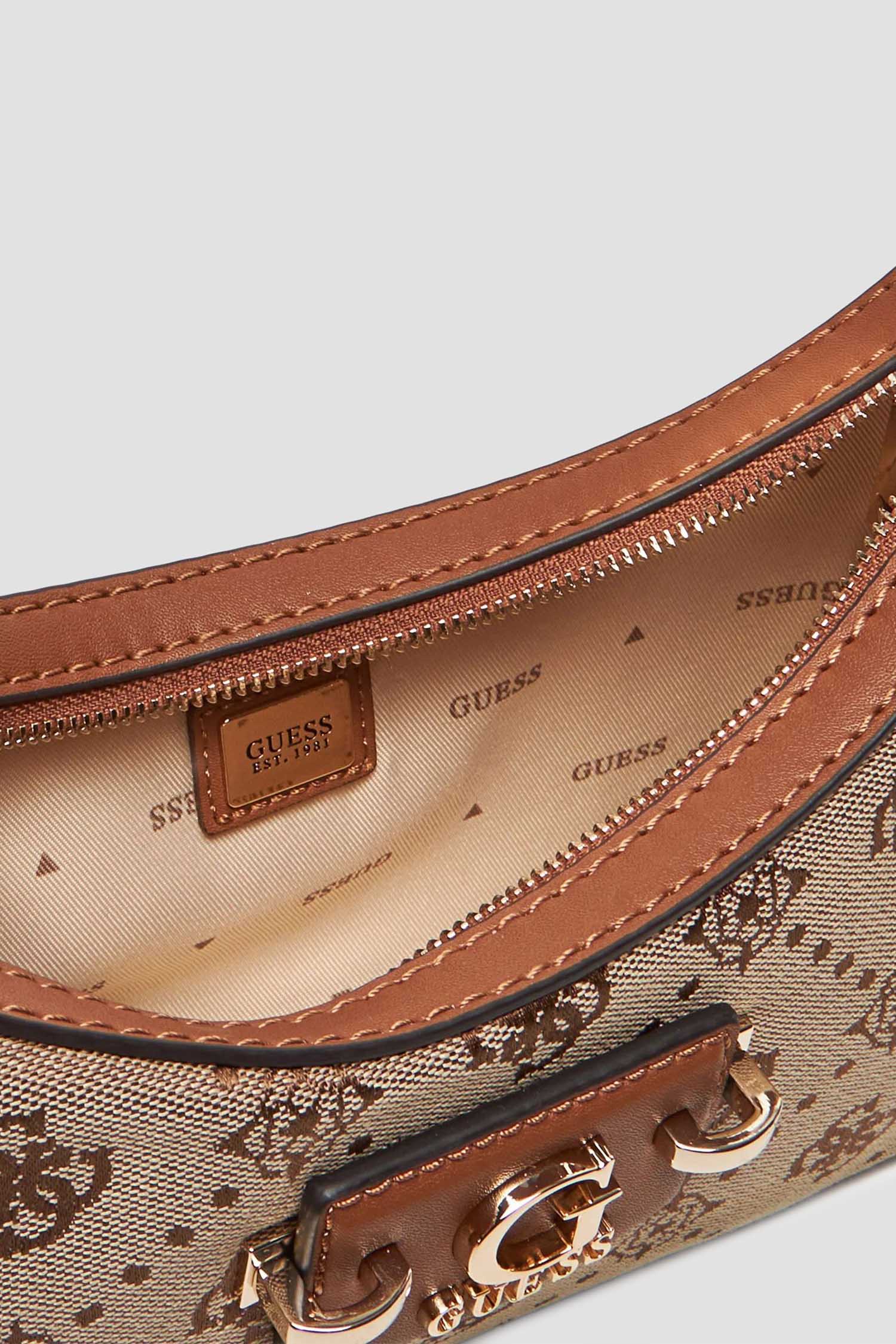 Женская коричневая сумка с узором Guess HWJP96.54170;LTL