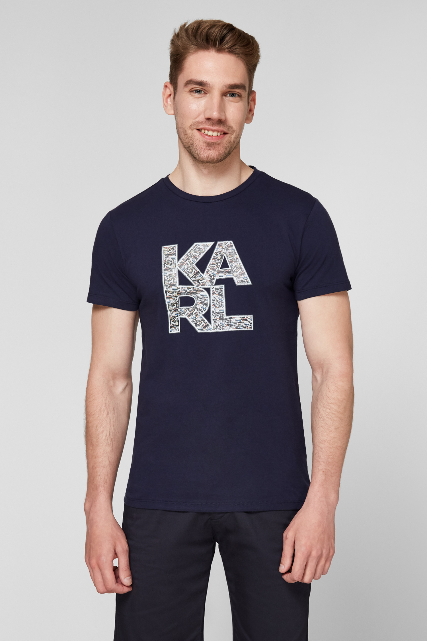 Мужская темно-синяя футболка Karl Lagerfeld KL21MTS01;NAVY
