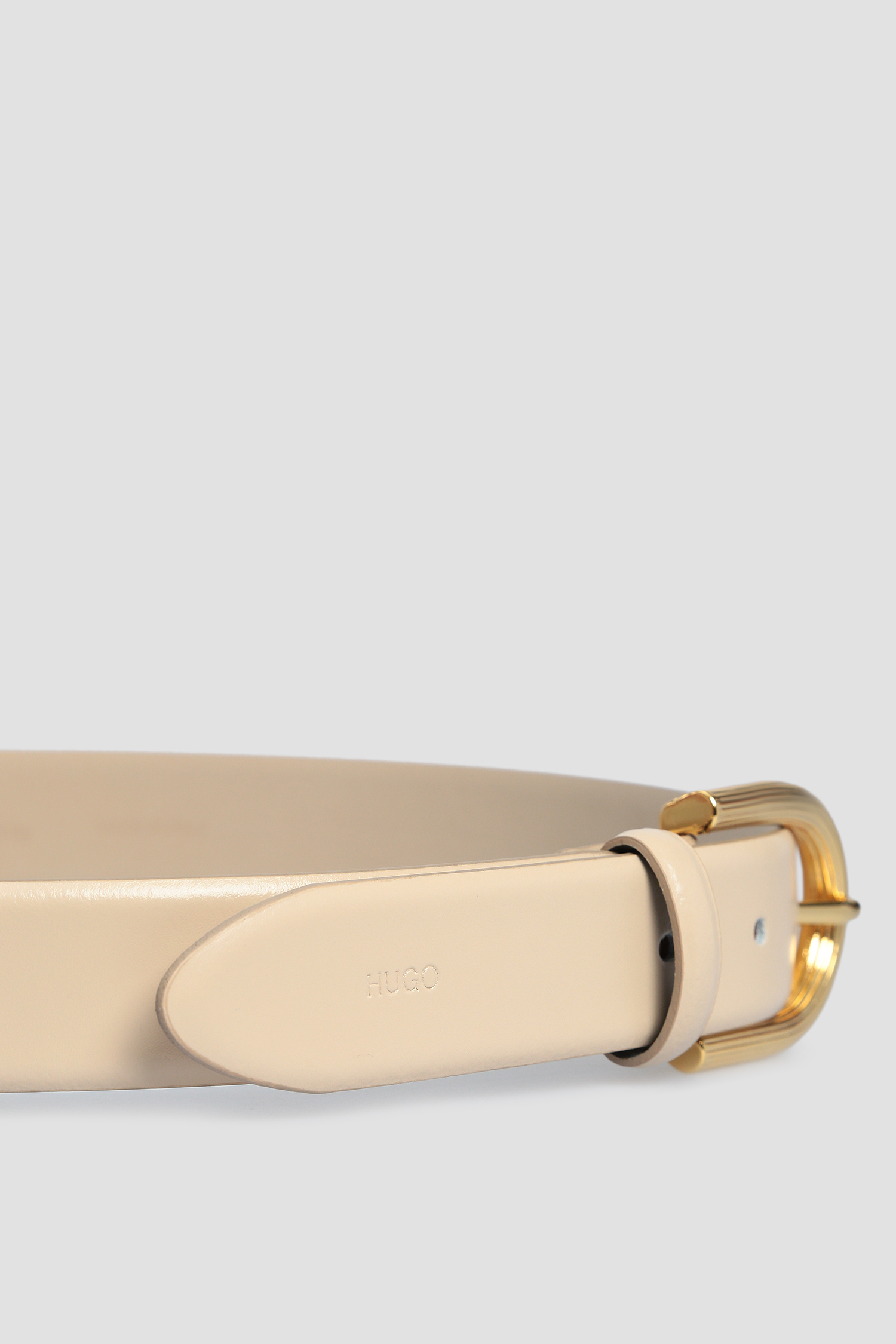 Жіночий бежевий шкіряний ремінь HUGO 50429833;272