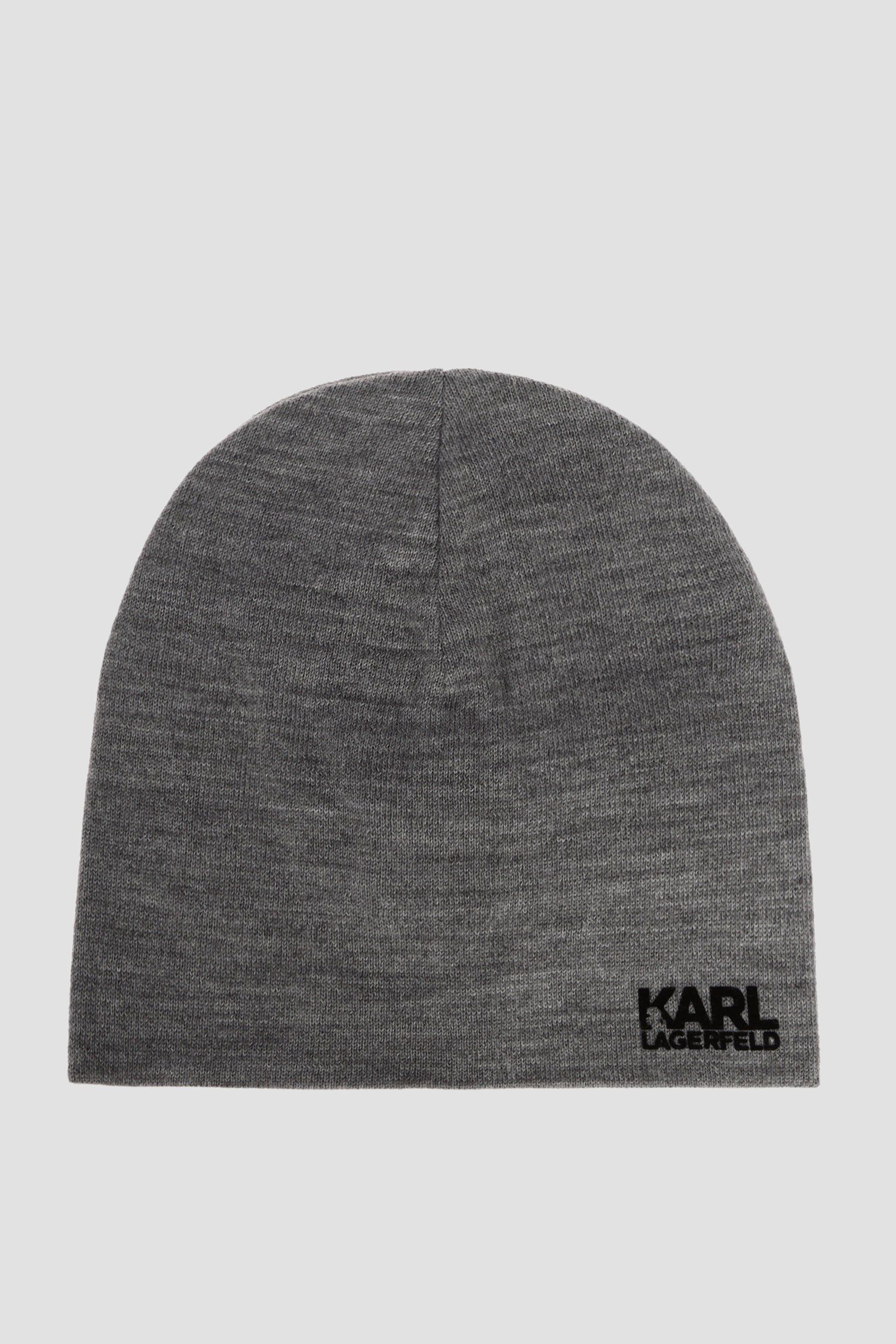 Чоловіча сіра вовняна шапка Karl Lagerfeld 592324.805601;960