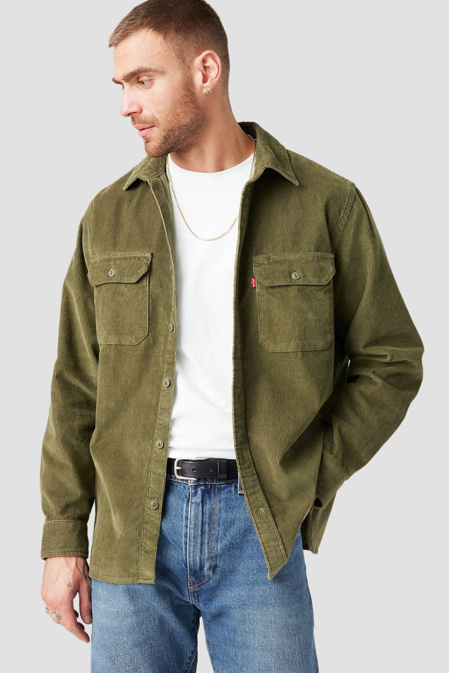 Мужская зеленая вельветовая рубашка Levi’s® 19573;0228