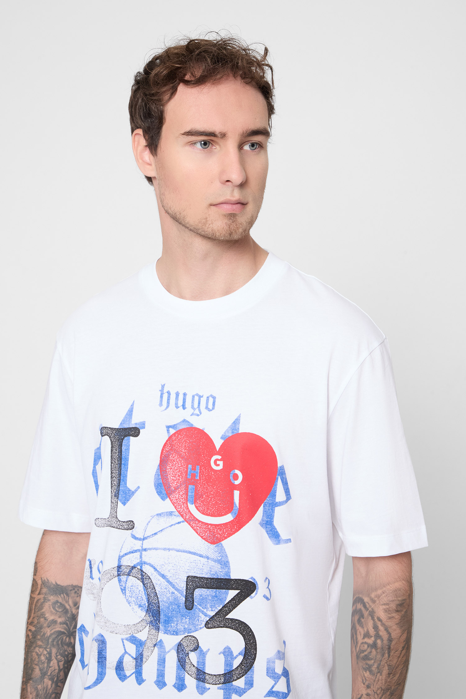 Чоловіча біла футболка HUGO BLUE 50543495;100
