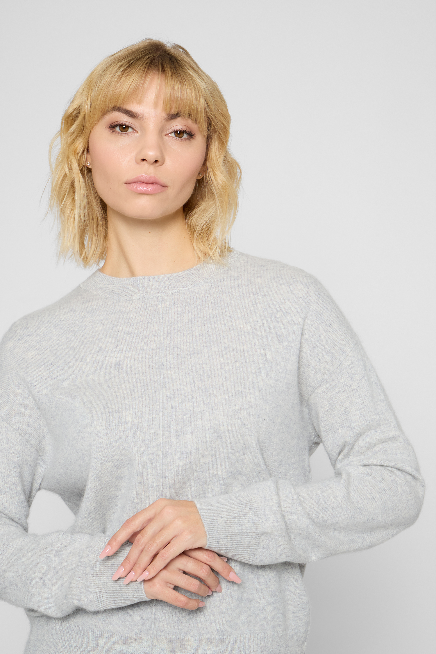 Женский серый кашемировый джемпер BOSS 50547883;058