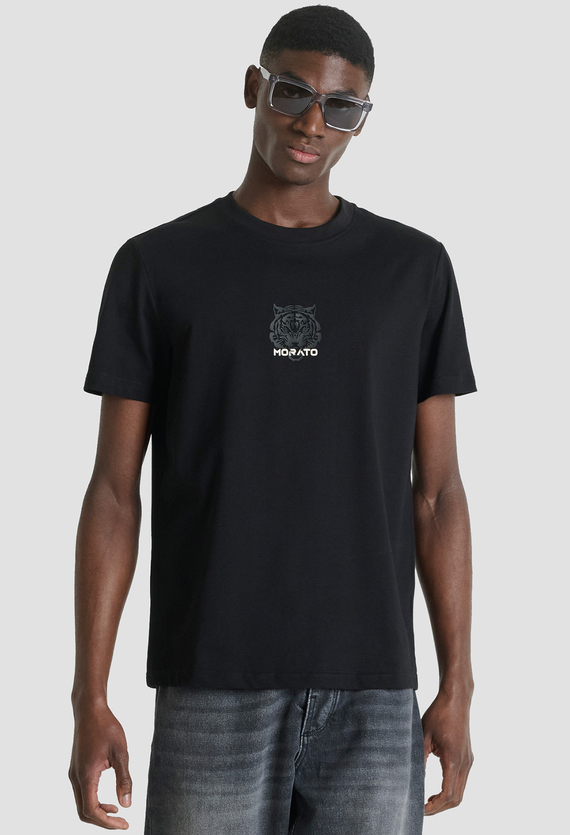 Мужская черная футболка Antony Morato MMKS02608.FA100258;9000