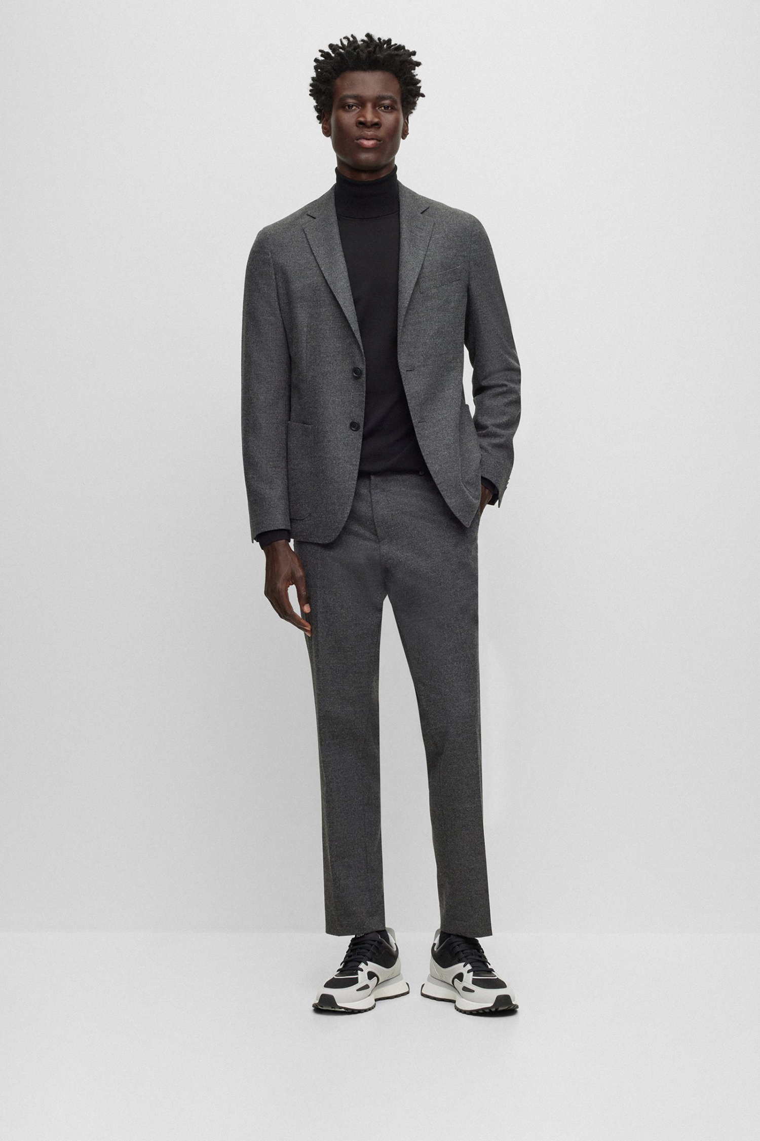 Мужской черный шерстяной гольф BOSS 50468262;001