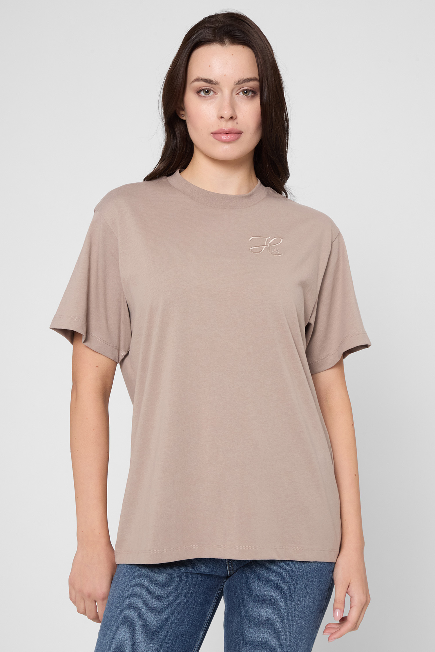 Жіноча бежева футболка HUGO 50550901;273