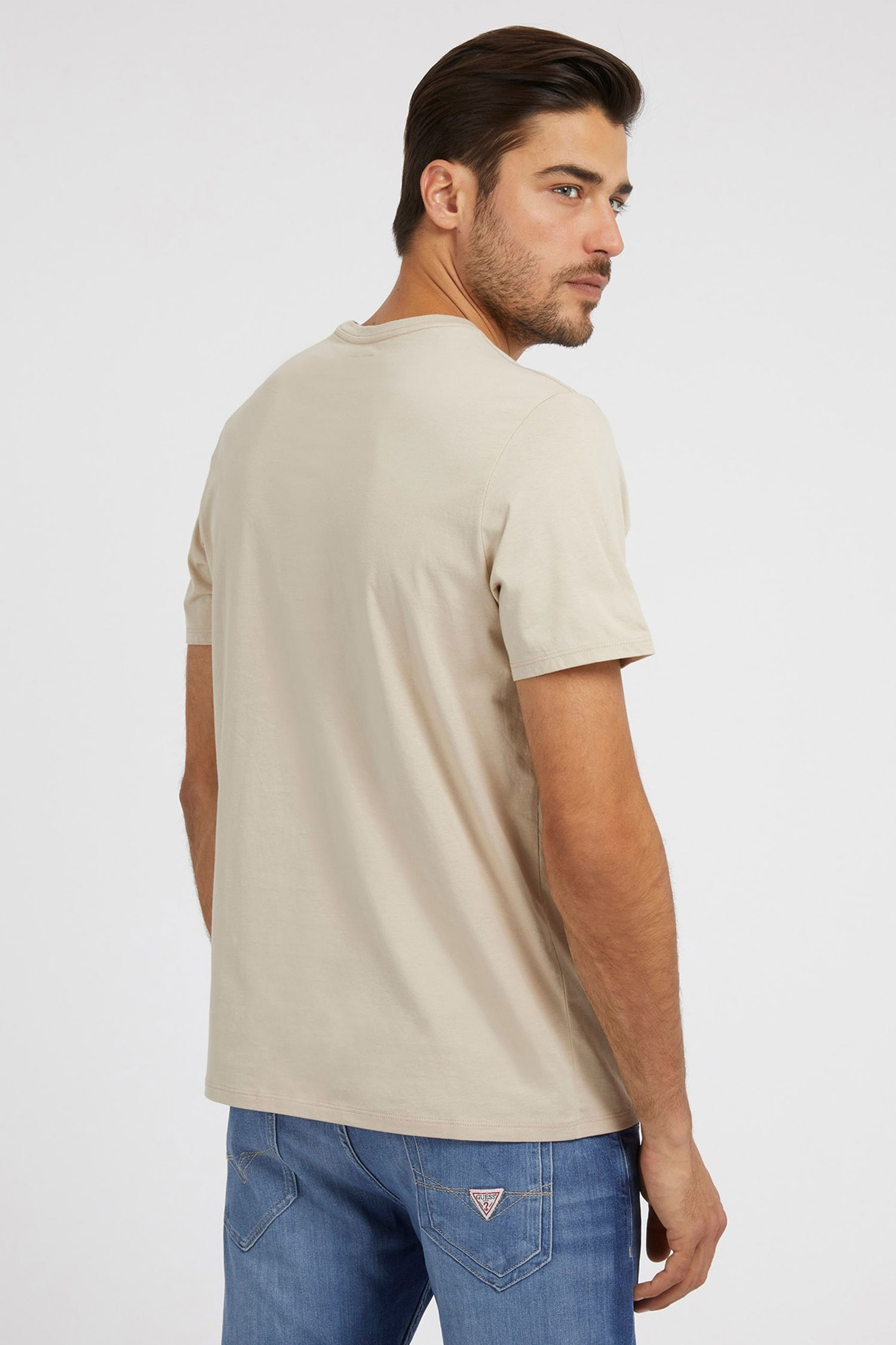 Мужская бежевая футболка Guess M2BP47.K7HD0;NMD