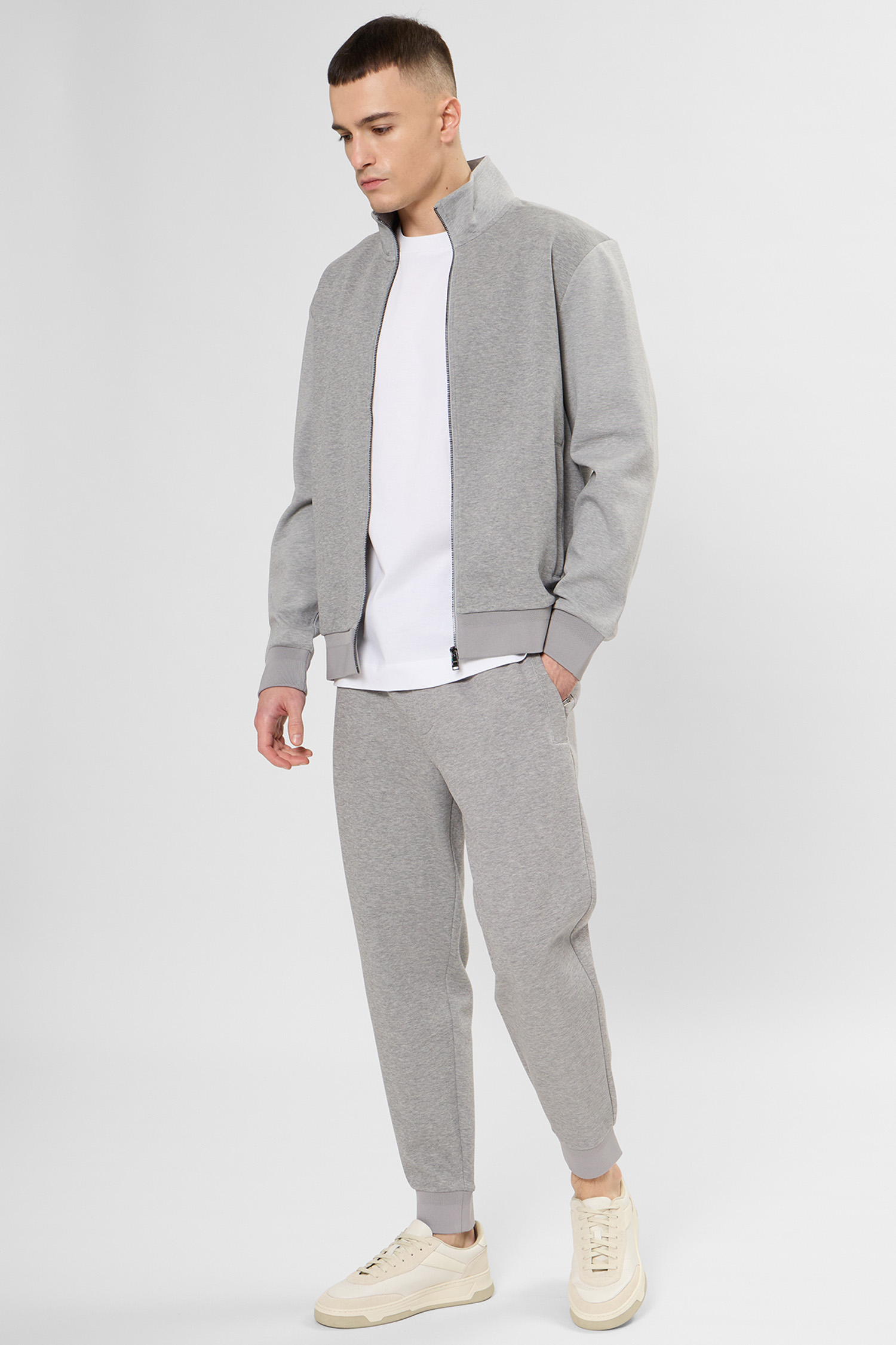 Мужская серая кофта на молнии BOSS 50532755;041