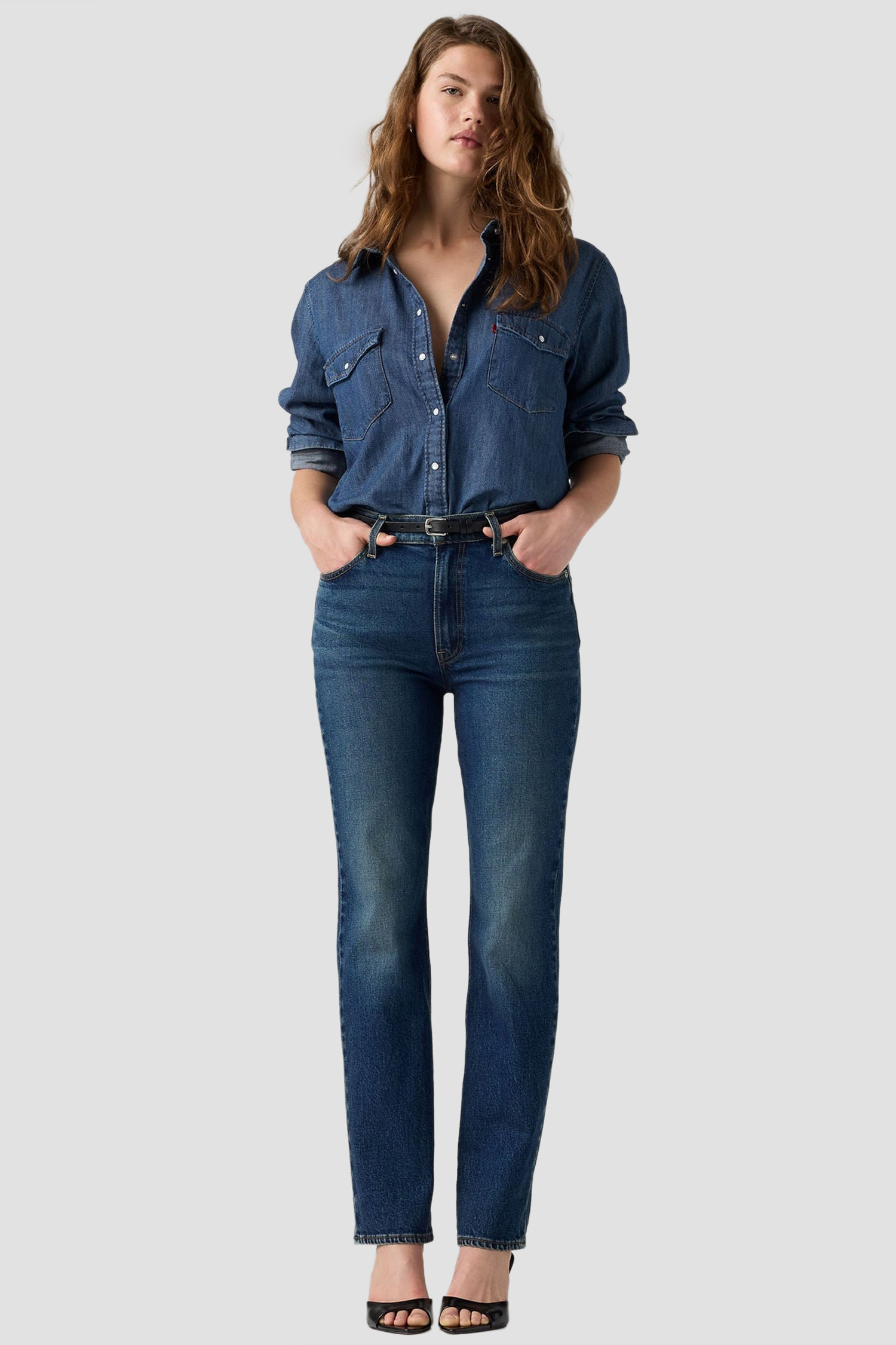Женские темно-синие джинсы Ribcage Slim Levi’s® 0081W;0008